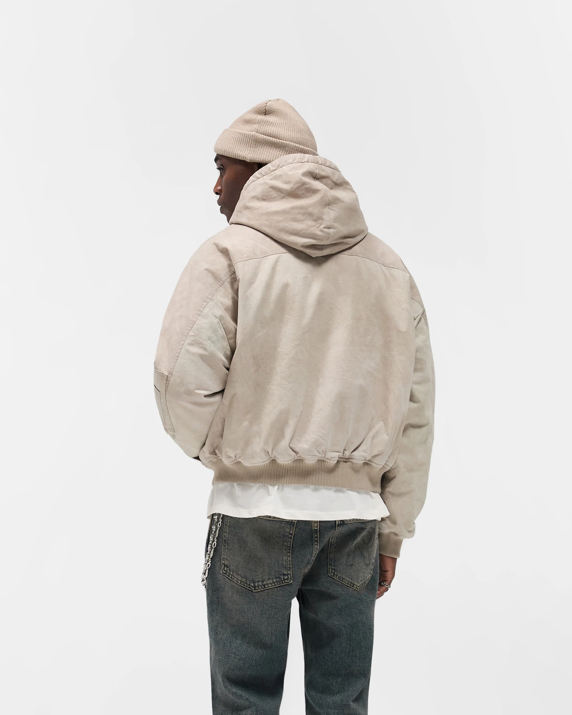 Hooded Bomber - Beige - Image 6