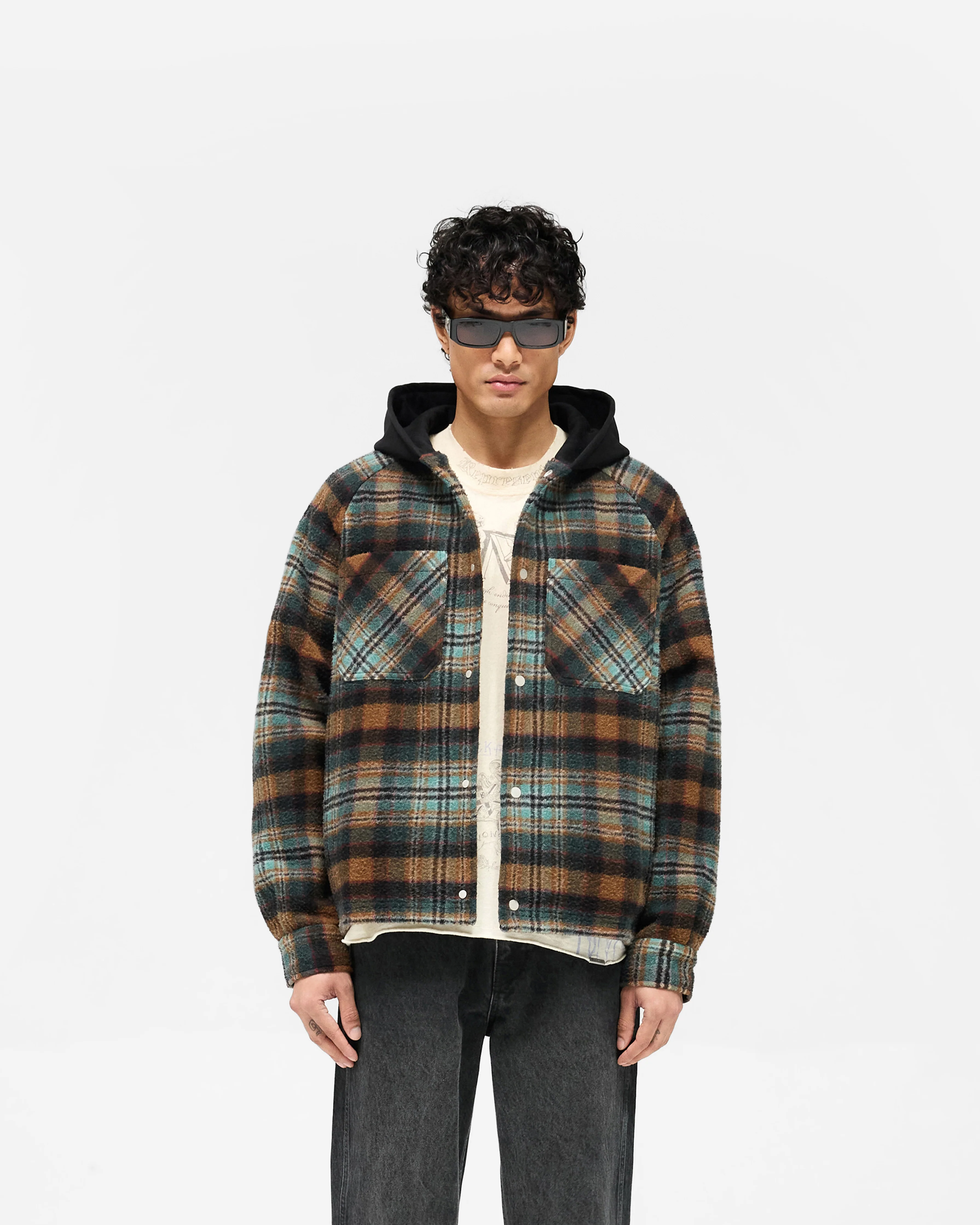 Hooded Overshirt - Check - Image 3