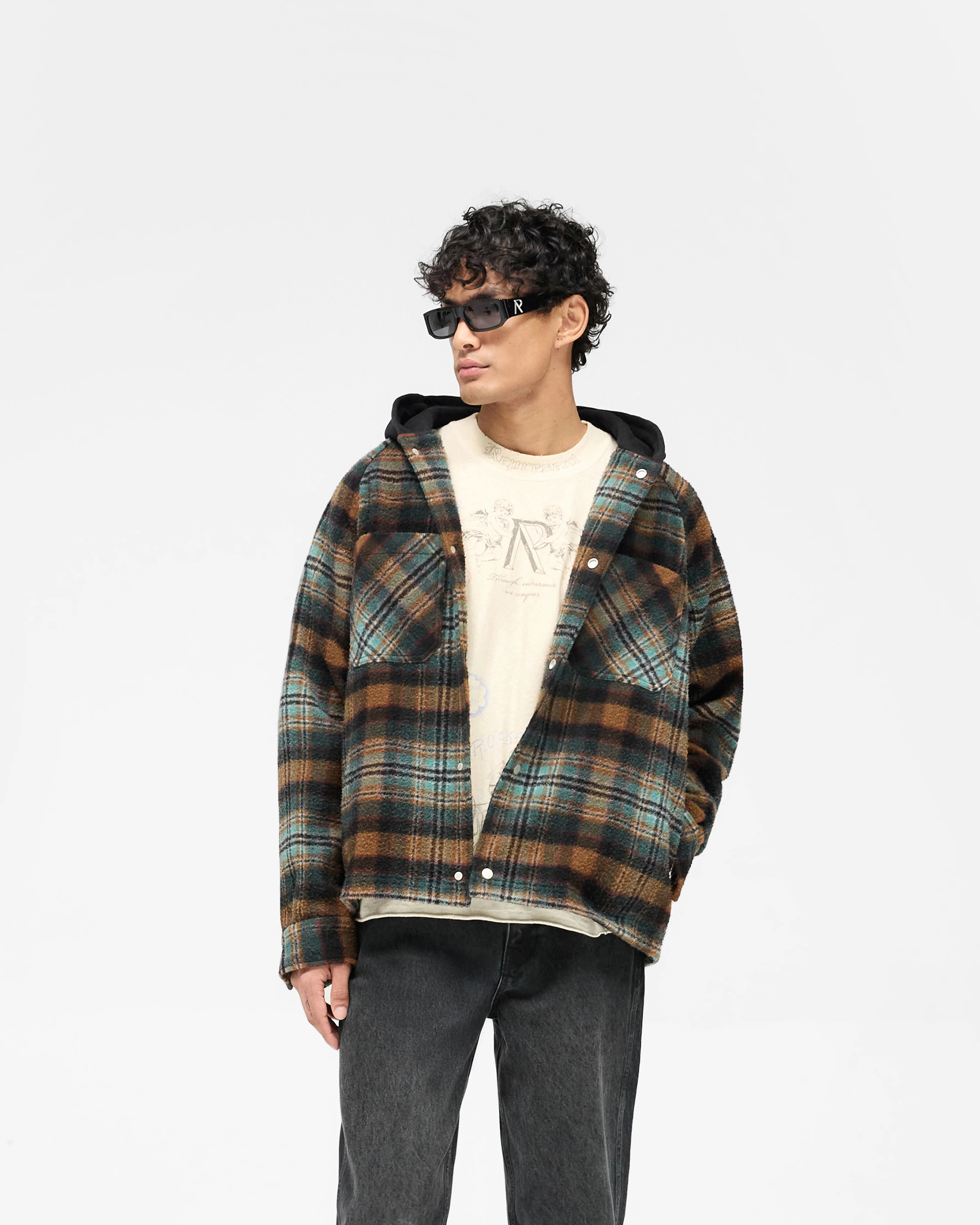 Hooded Overshirt - Check - Image 4