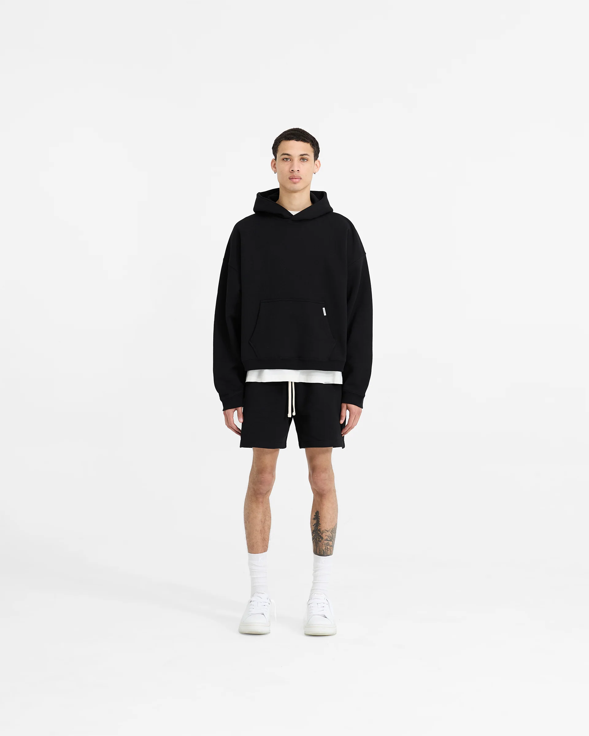 Initial Boxy Hoodie - Black - Image 5