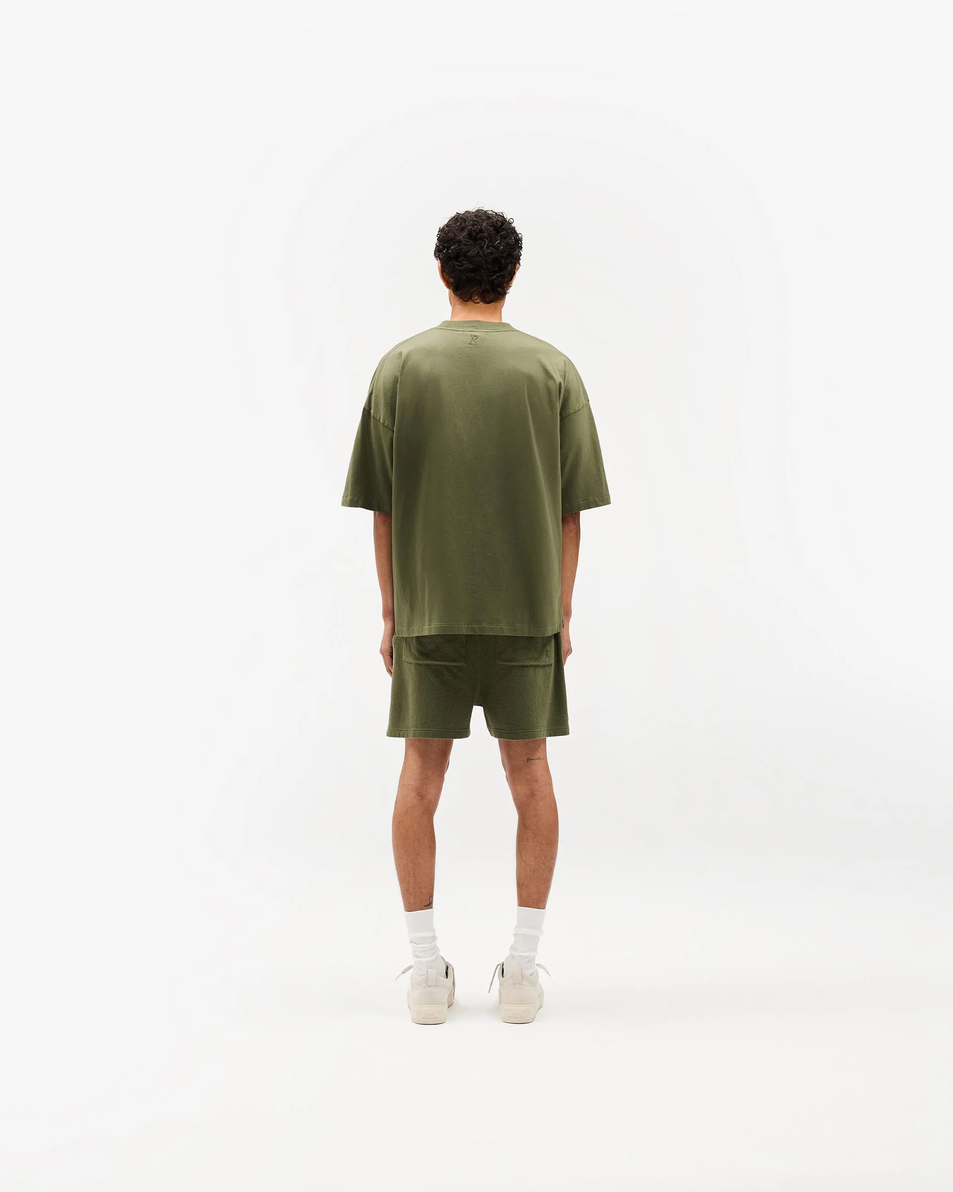 Initial Boxy T-Shirt - Army Green - Image 7
