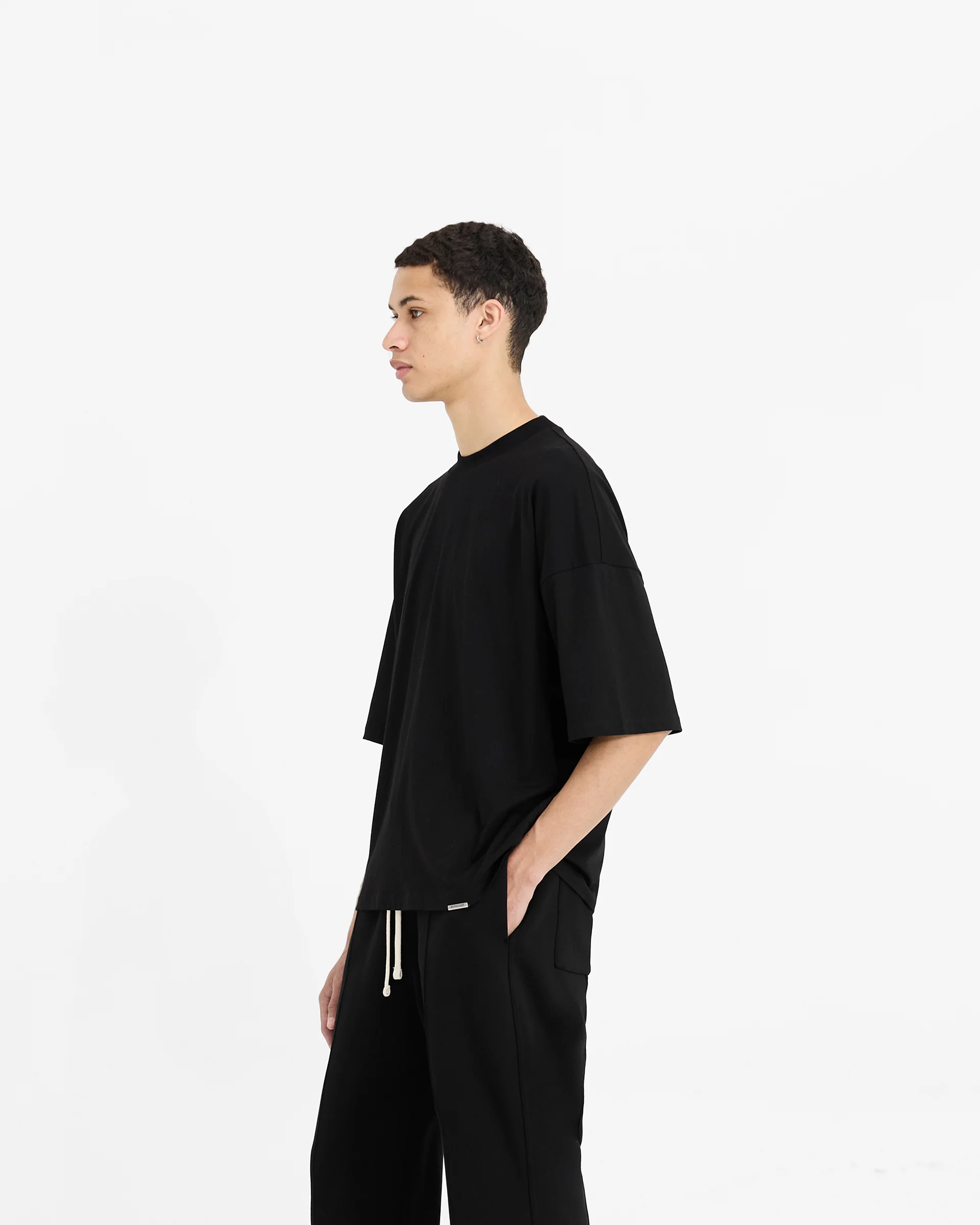 Initial Boxy T-Shirt - Black - Image 2