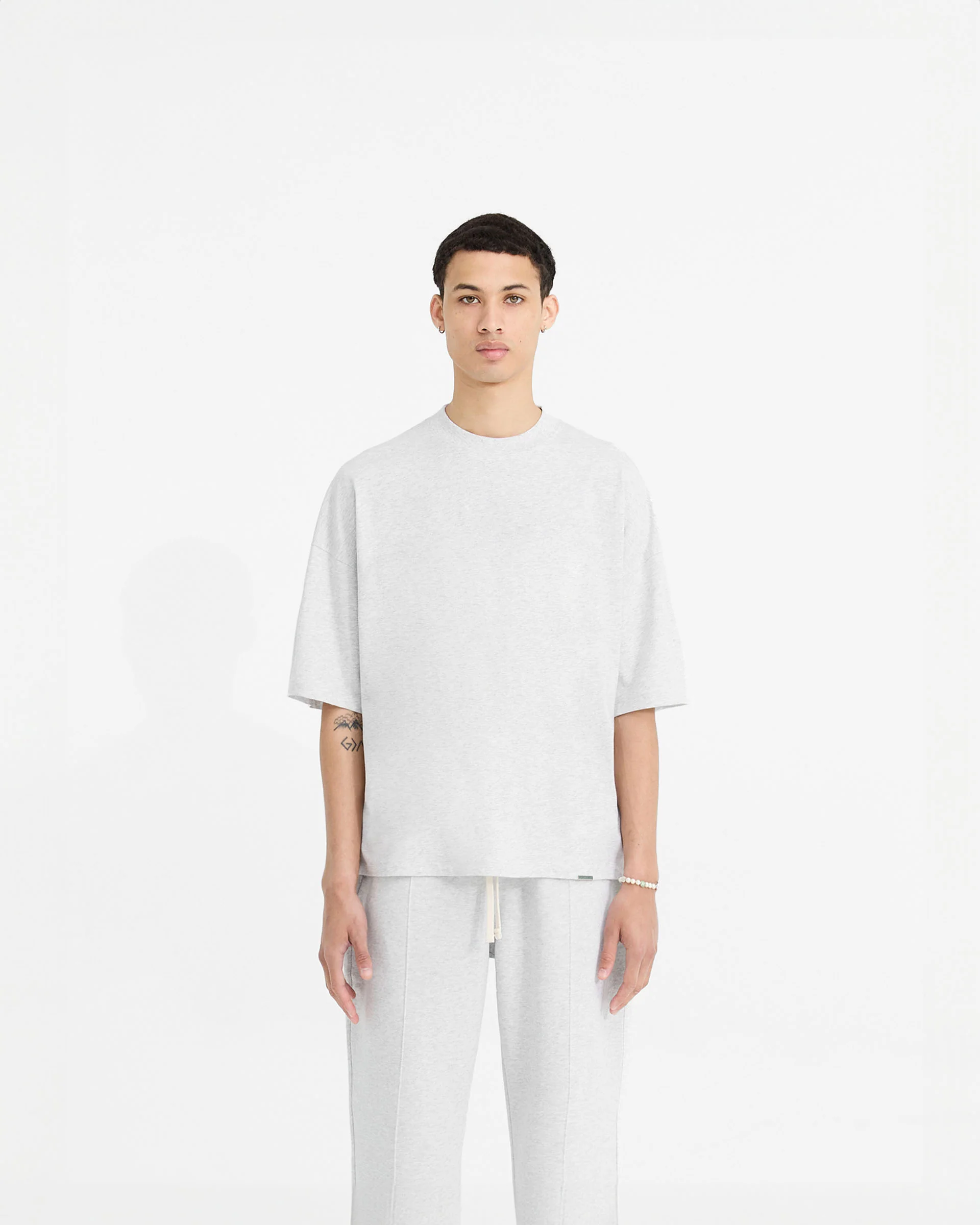 Initial Boxy T-Shirt - Ice Grey Marl - Image 3