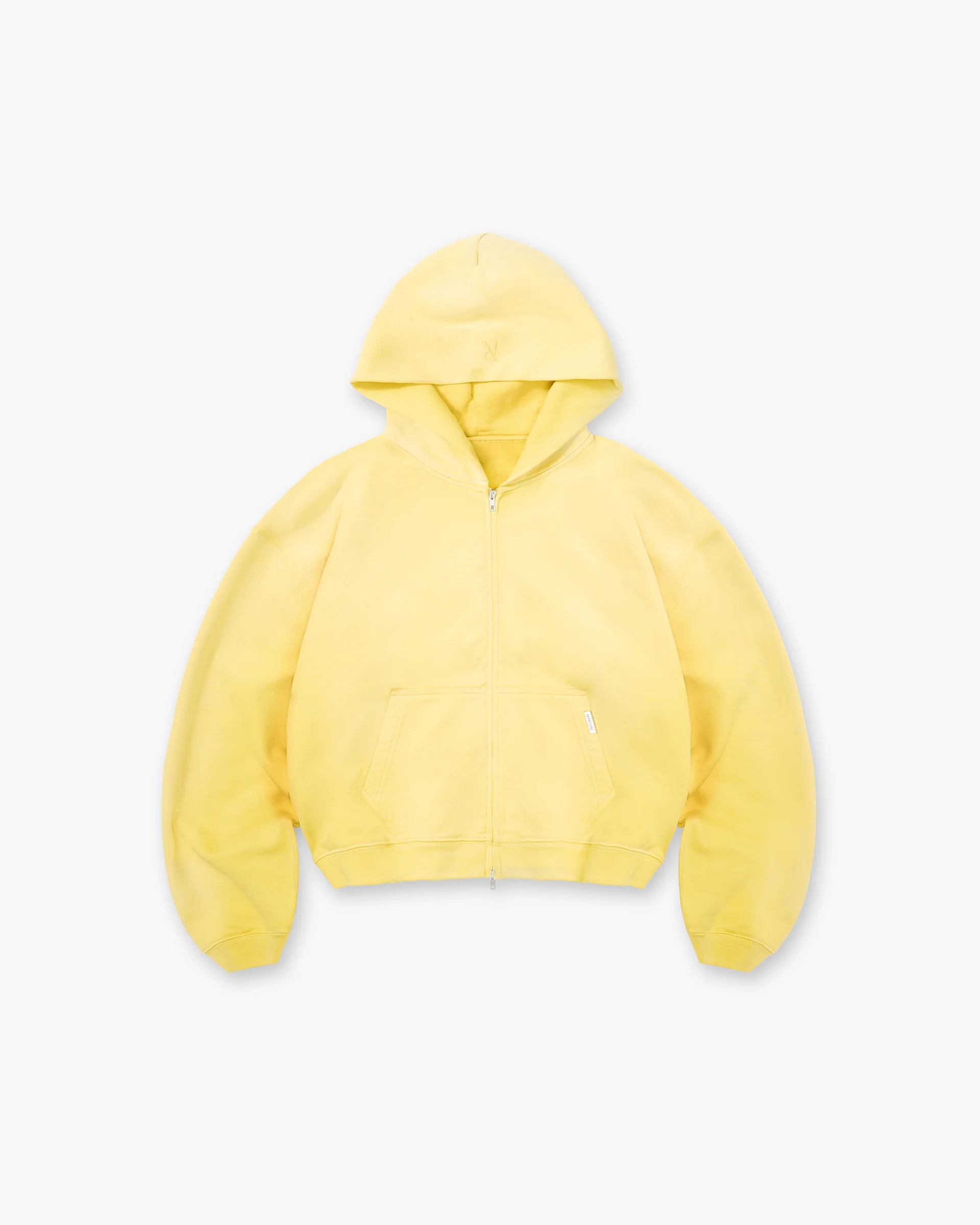 Initial Boxy Zip Through Hoodie - Canary Yellow