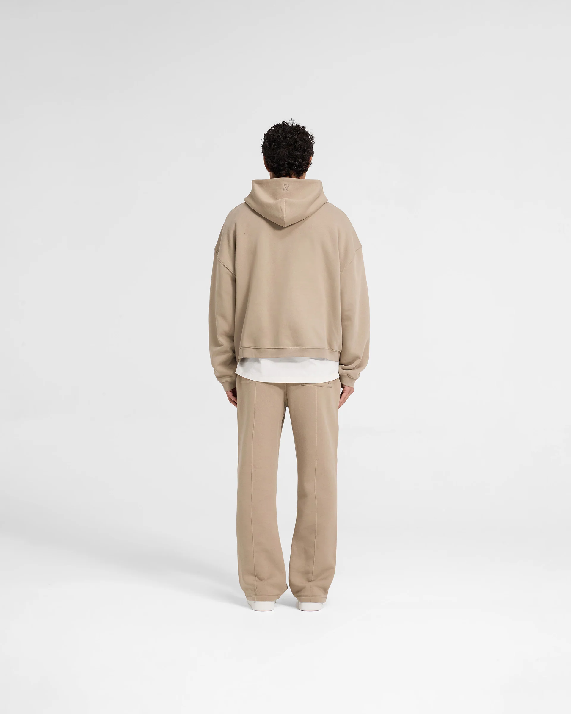 Initial Boxy Zip Through Hoodie - Dune - Image 7