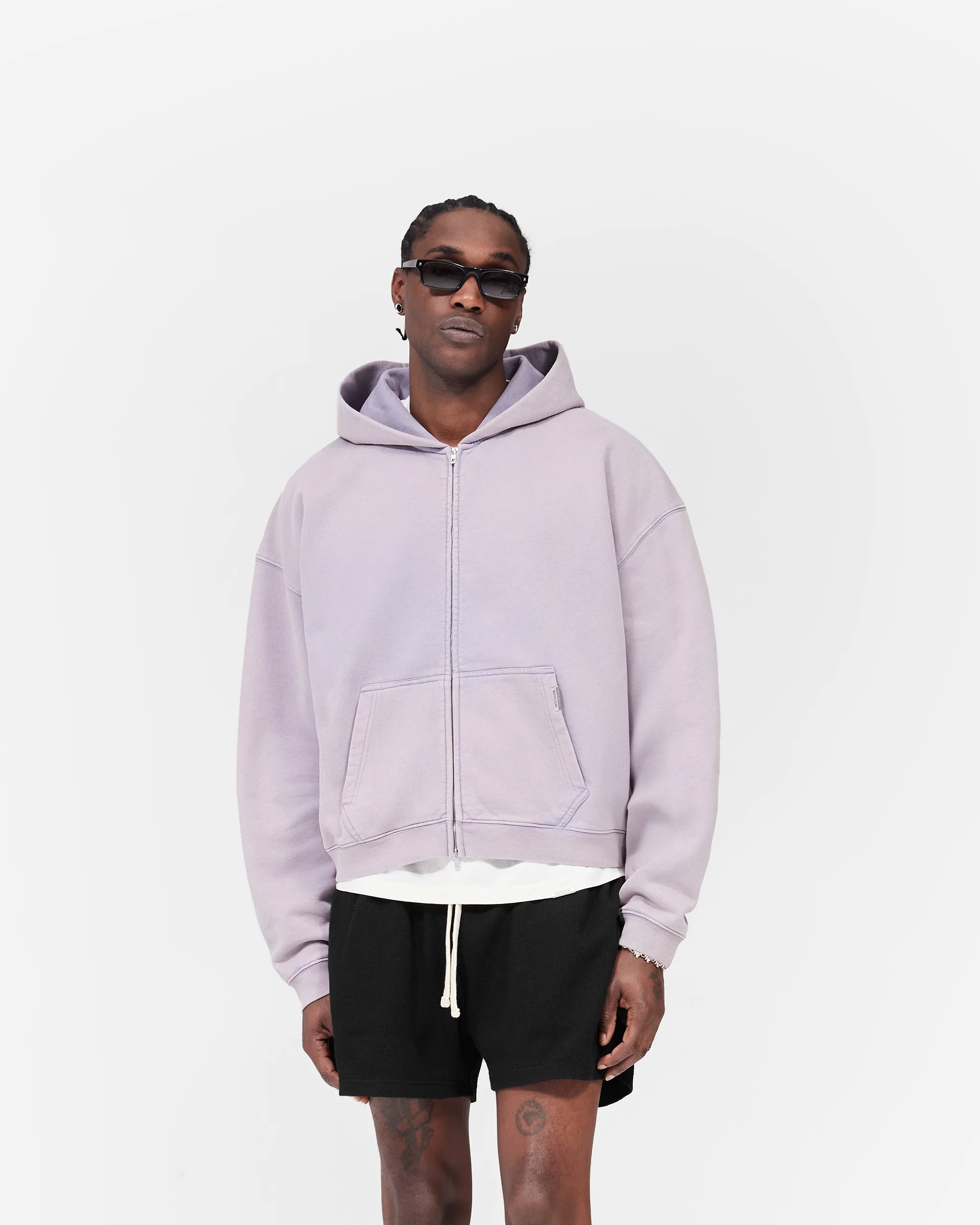 Initial Boxy Zip Through Hoodie - Mist - Image 3