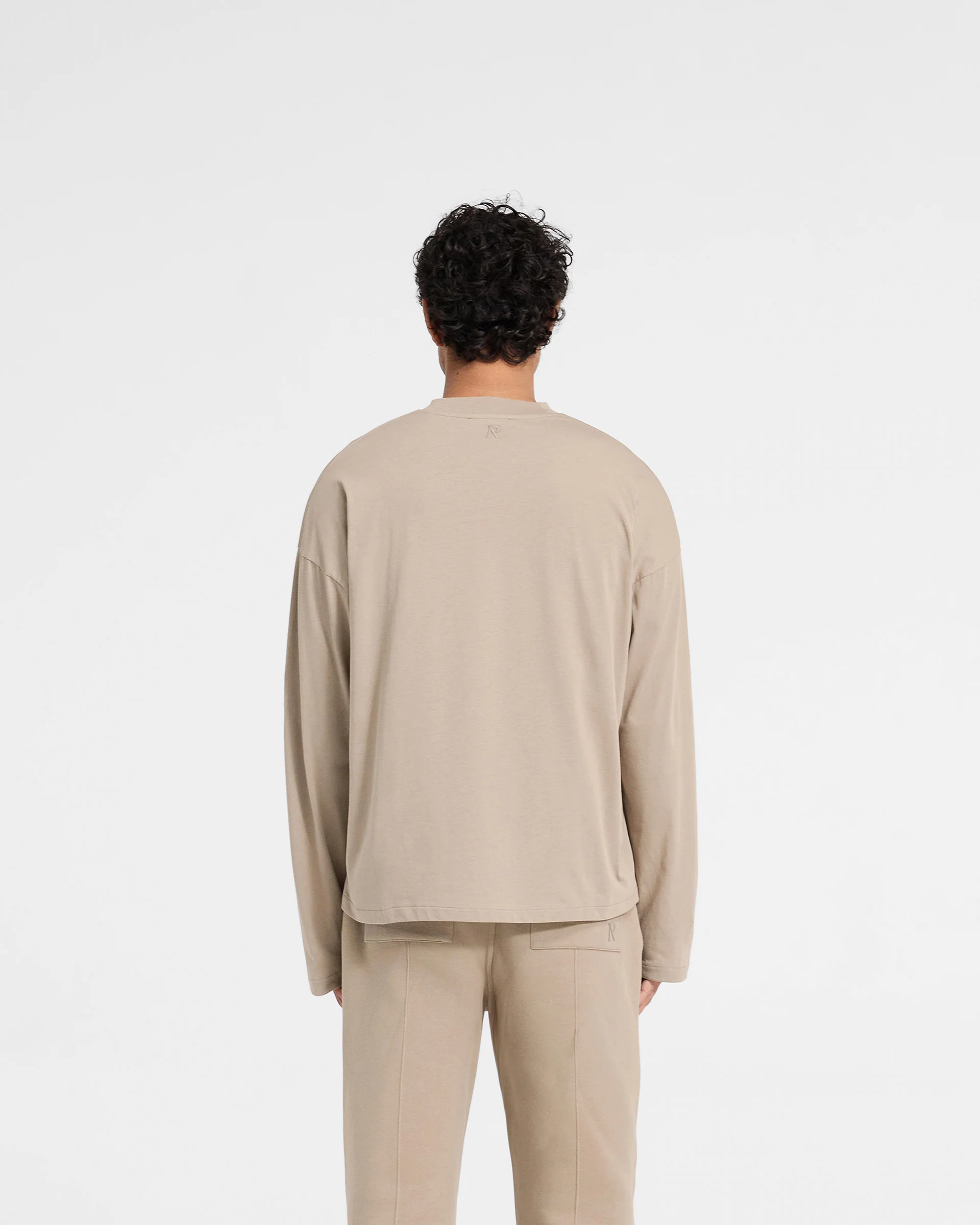 Initial Long Sleeve Open Cuff T-Shirt - Dune - Image 4