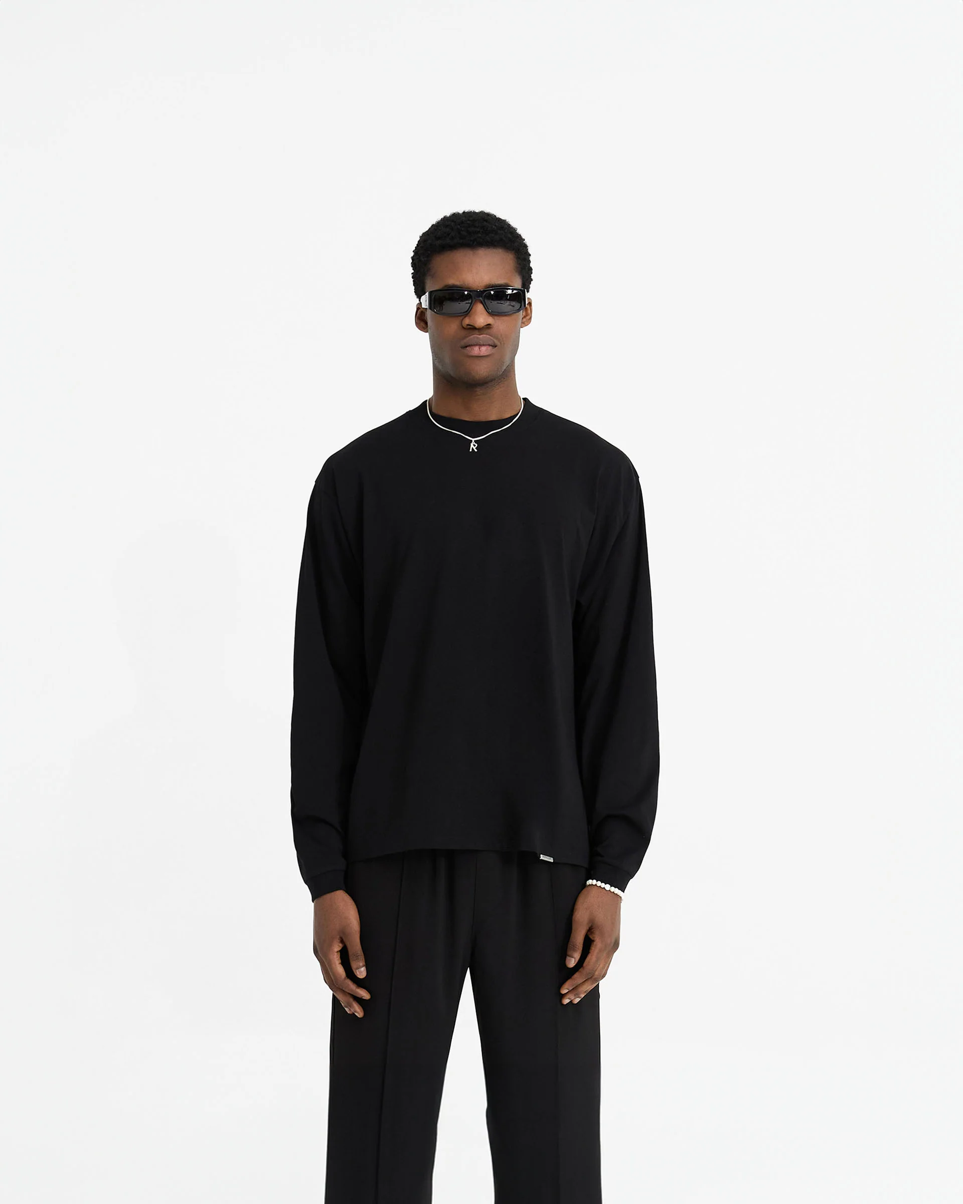 Initial Long Sleeve T-Shirt - Black - Image 3