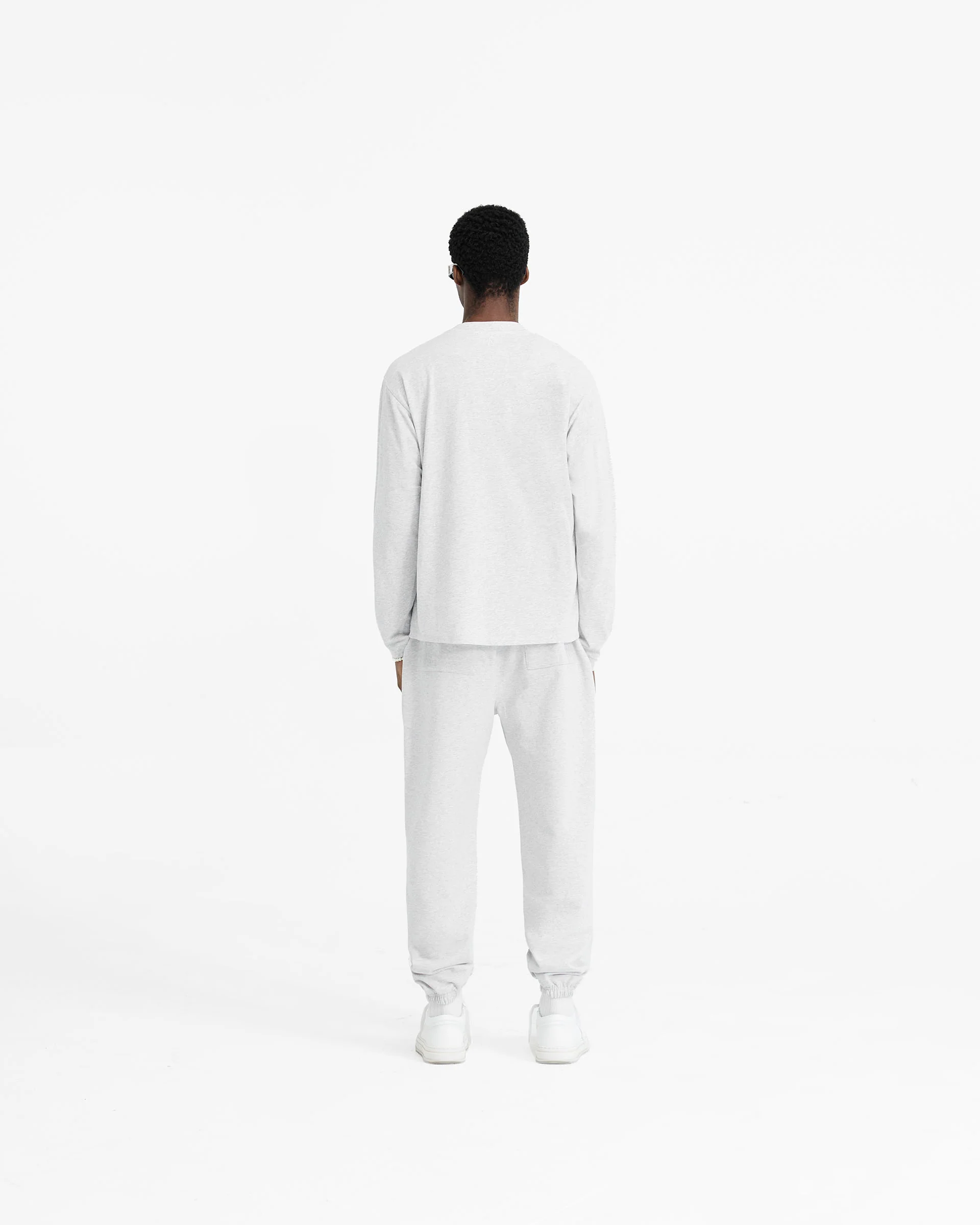 Initial Long Sleeve T-Shirt - Ice Grey Marl - Image 7
