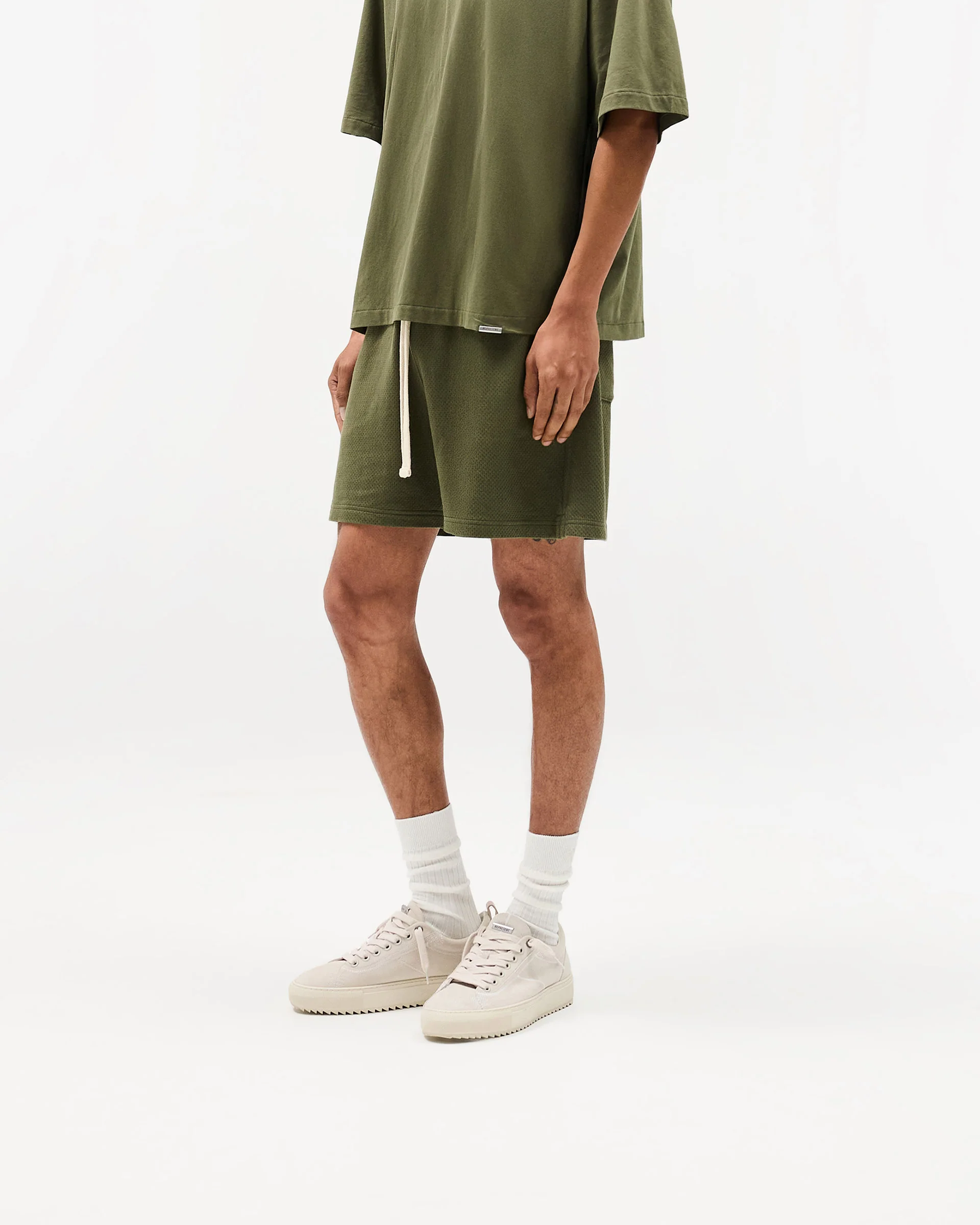 Initial Mesh Shorts - Army Green - Image 2