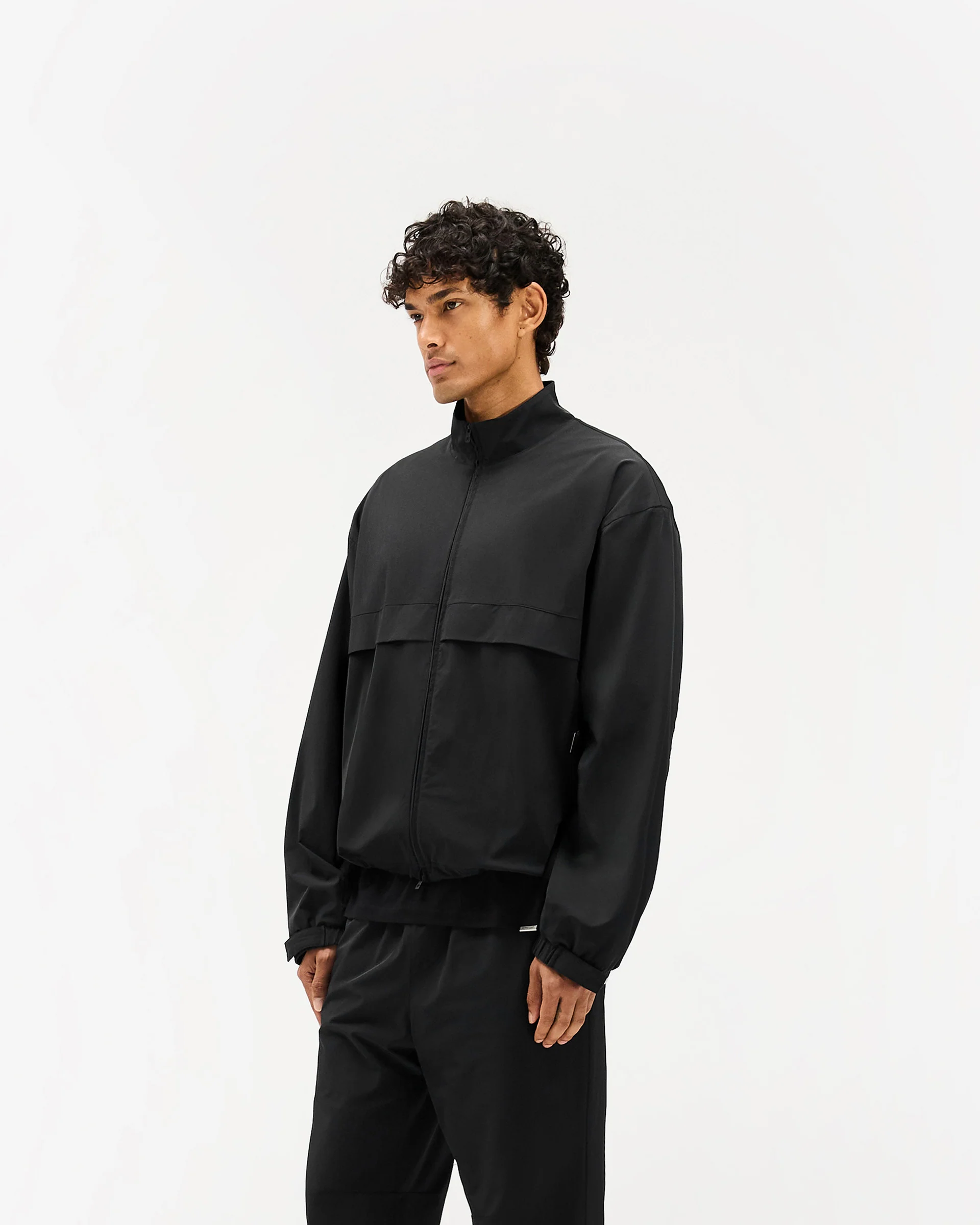 Initial Nylon Track Jacket - Black - Image 2