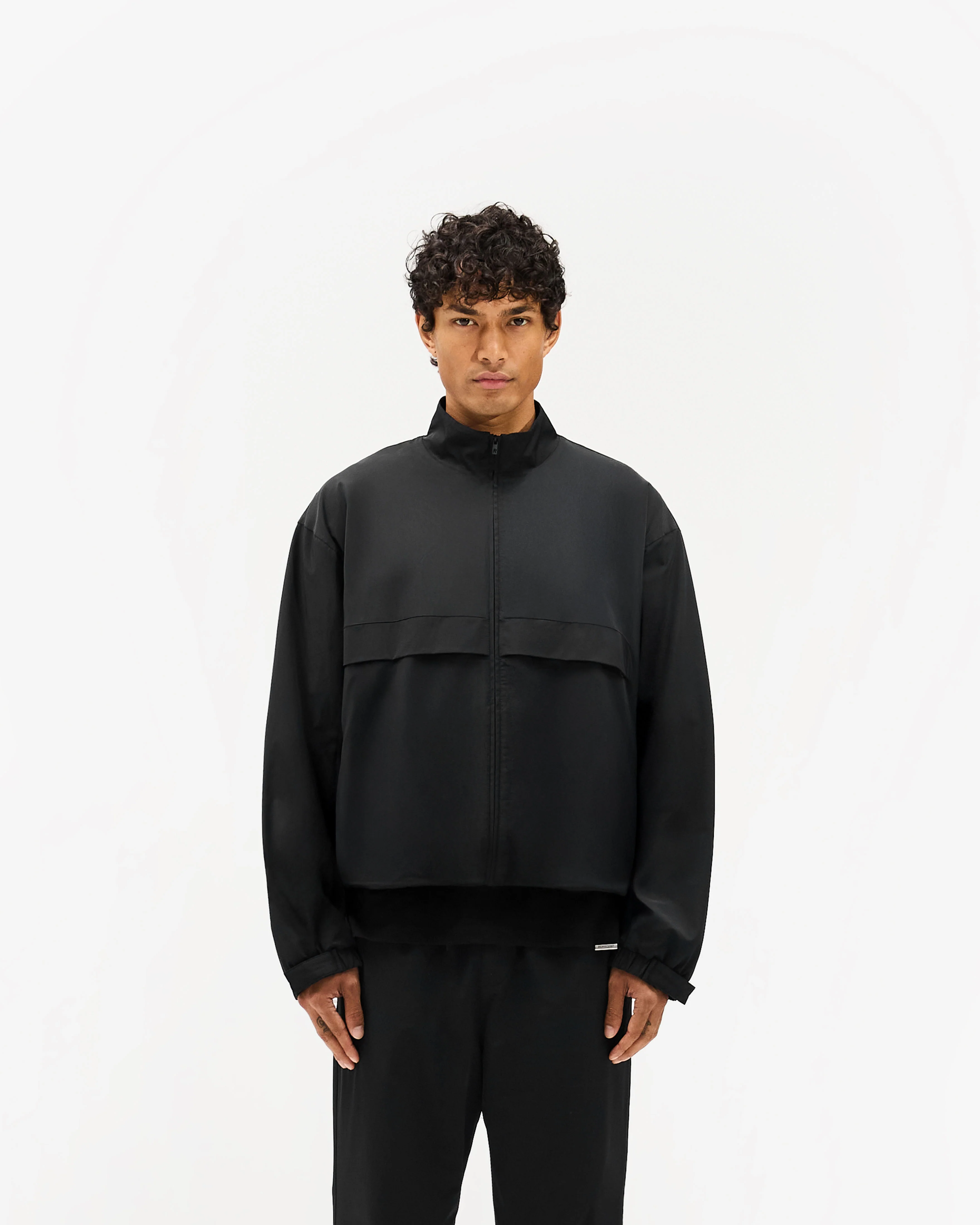 Initial Nylon Track Jacket - Black - Image 3