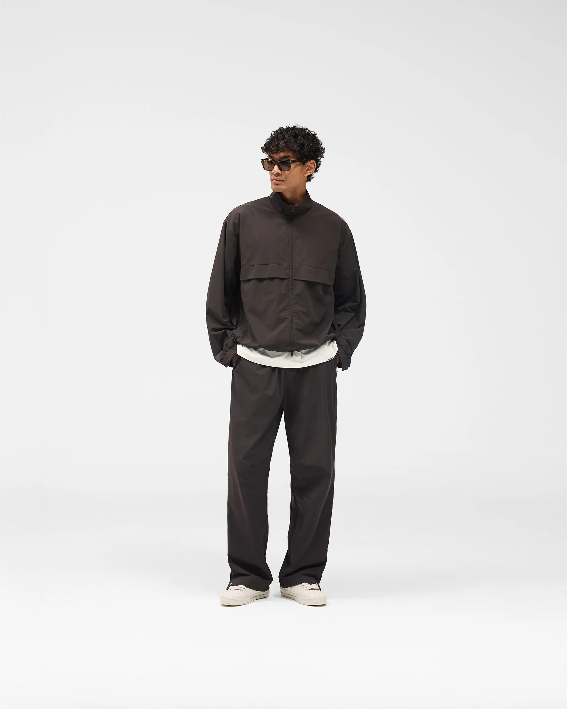 Initial Nylon Track Jacket - Coffee - Image 10