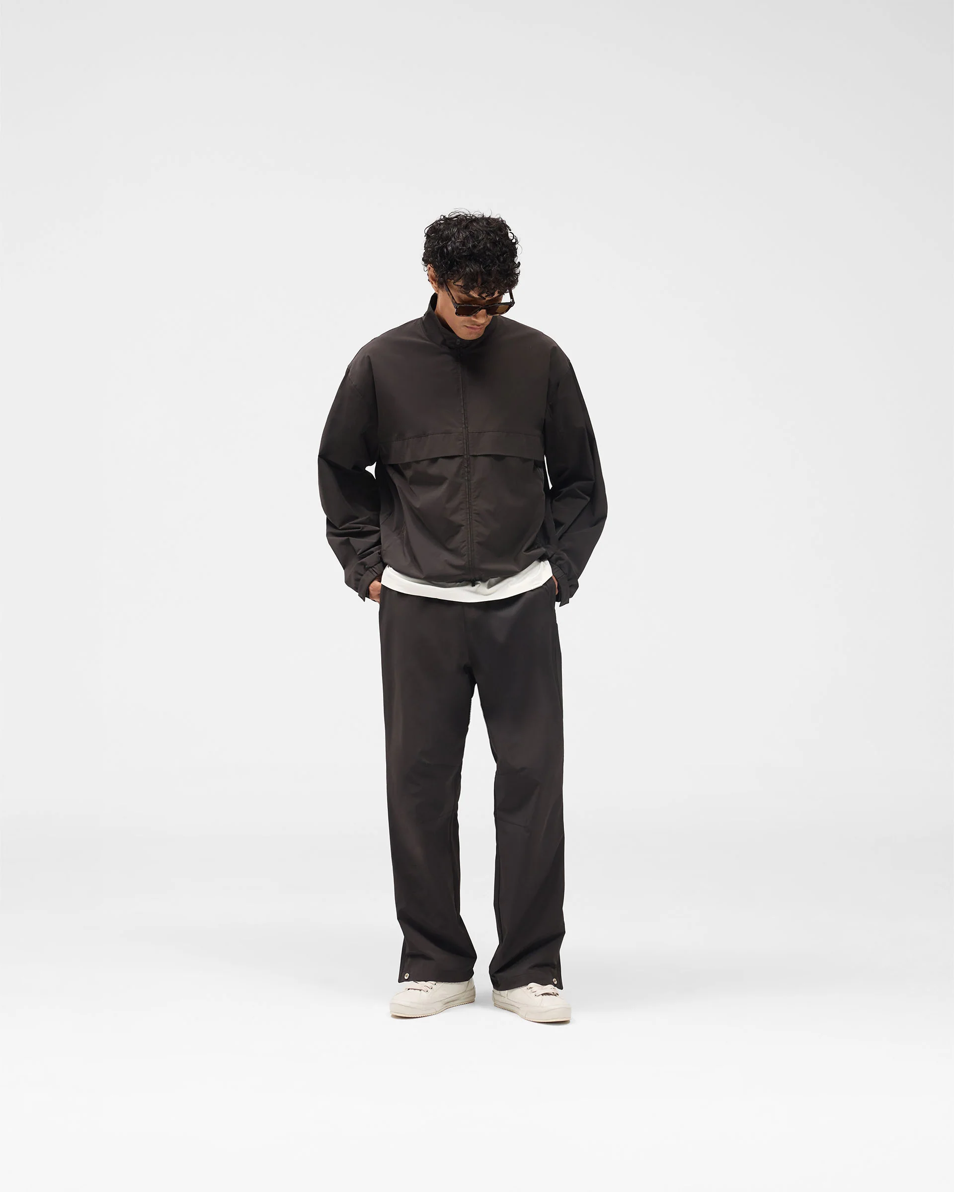 Initial Nylon Track Jacket - Coffee - Image 11