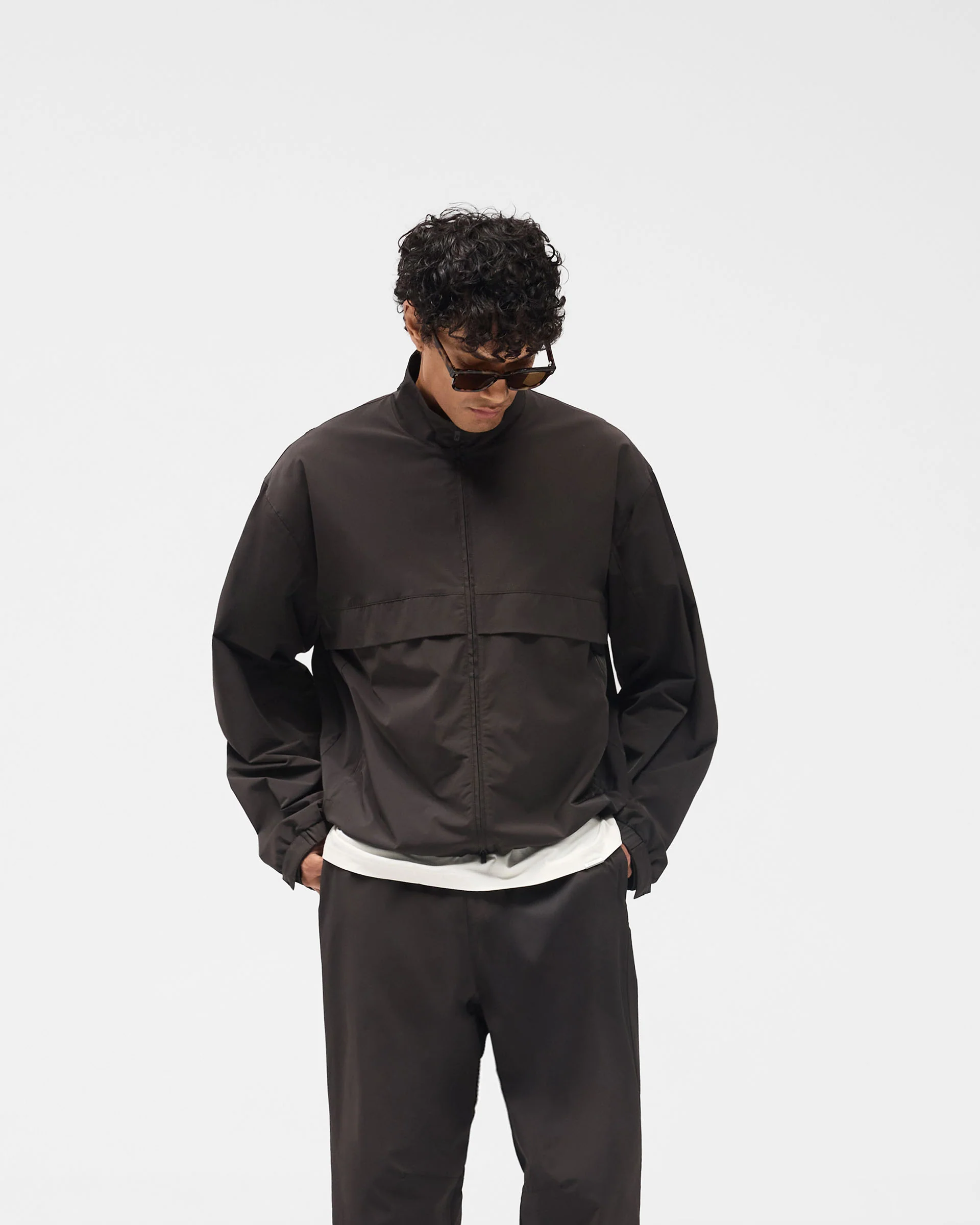 Initial Nylon Track Jacket - Coffee - Image 5