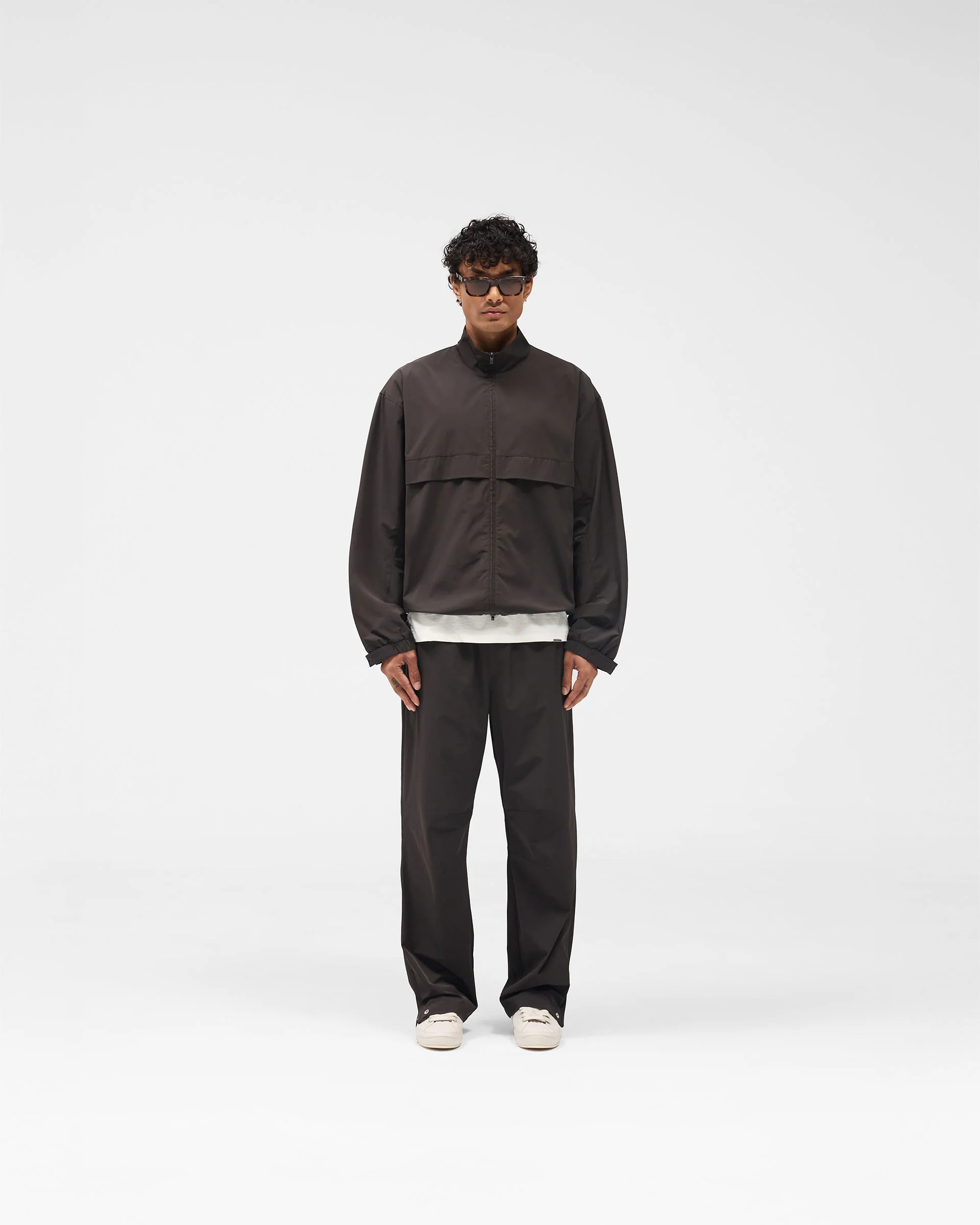 Initial Nylon Track Jacket - Coffee - Image 7