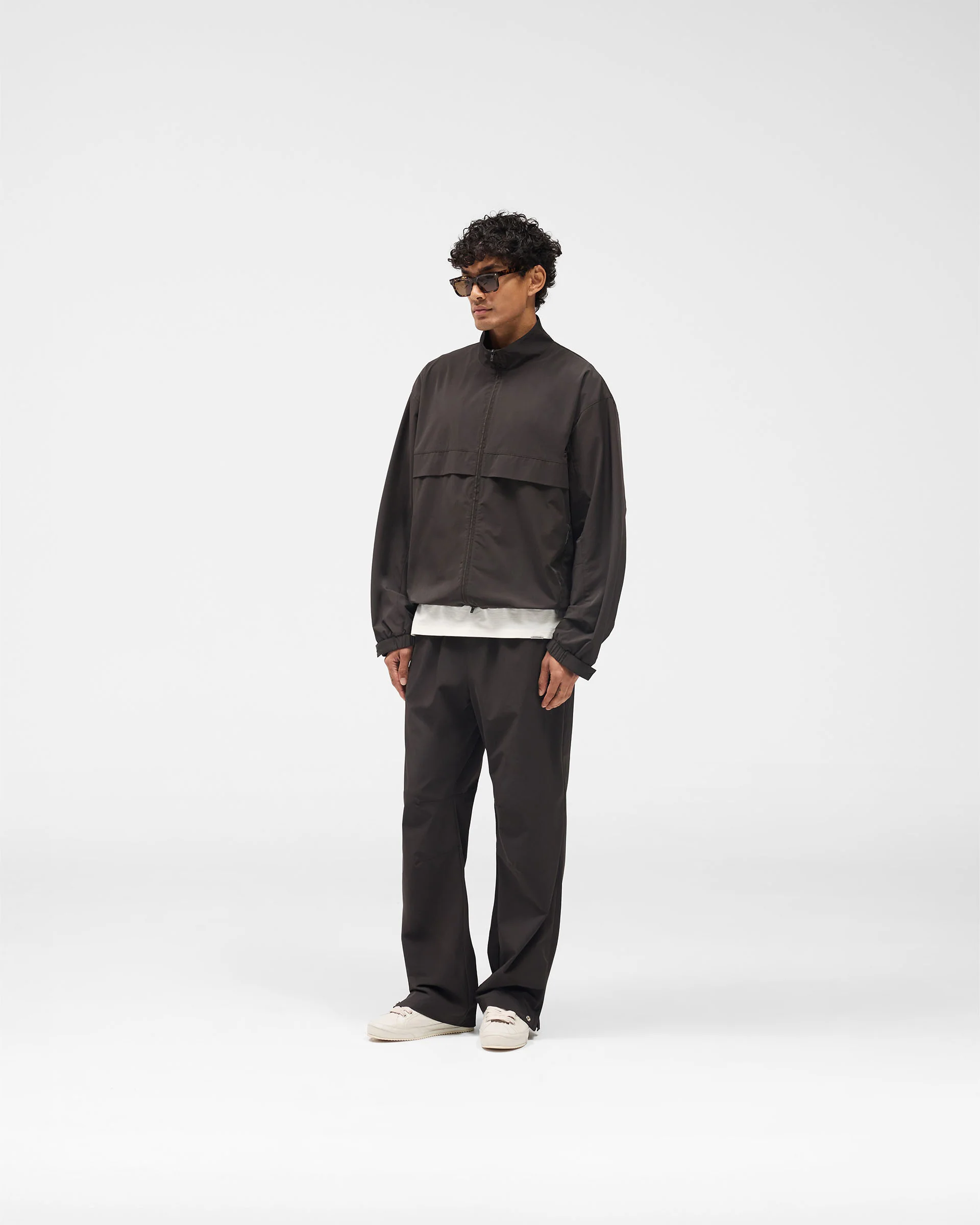 Initial Nylon Track Jacket - Coffee - Image 8