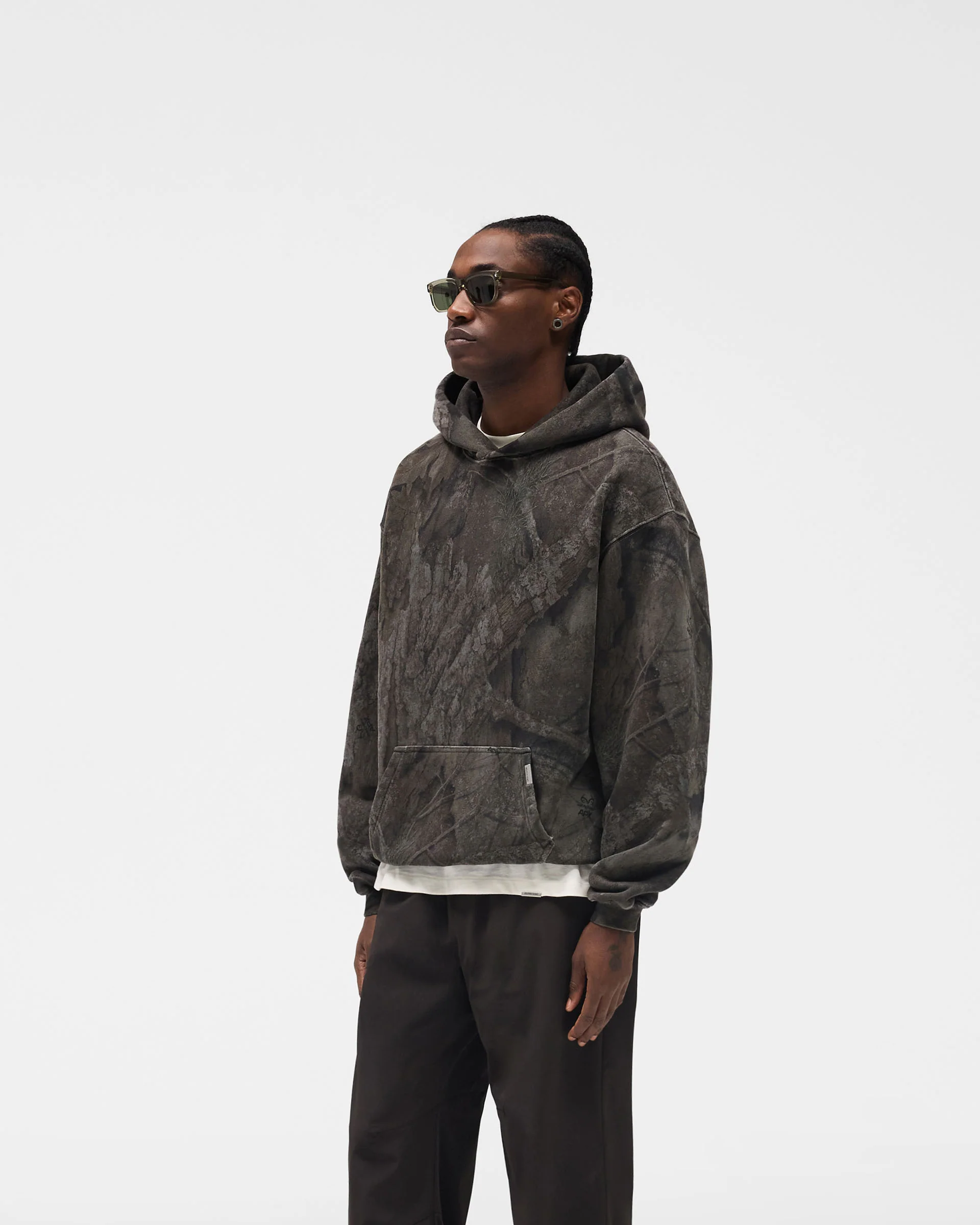 Initial Overdye Realtree® Oversized Hoodie - Overdyed Black - Image 2