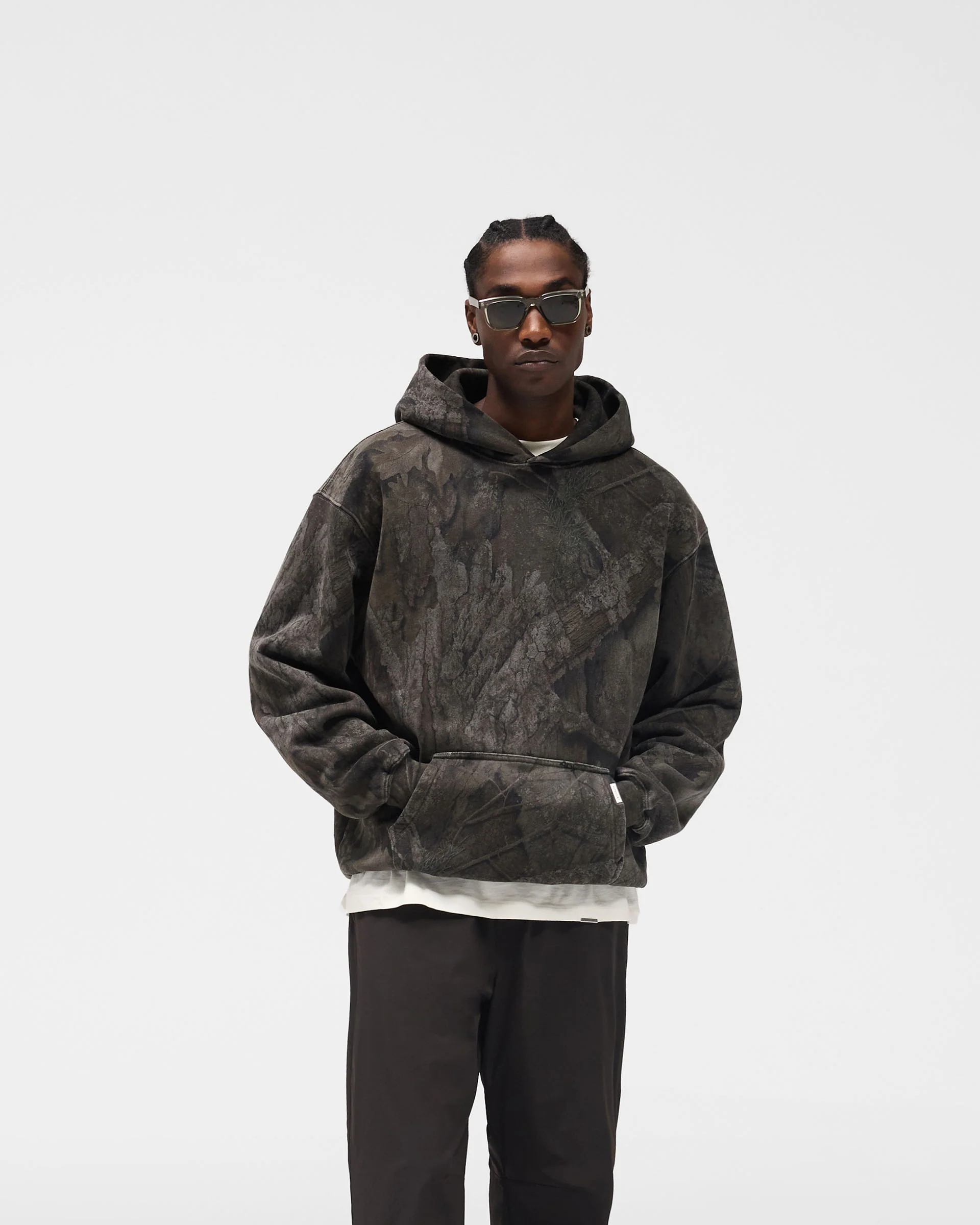 Initial Overdye Realtree® Oversized Hoodie - Overdyed Black - Image 3
