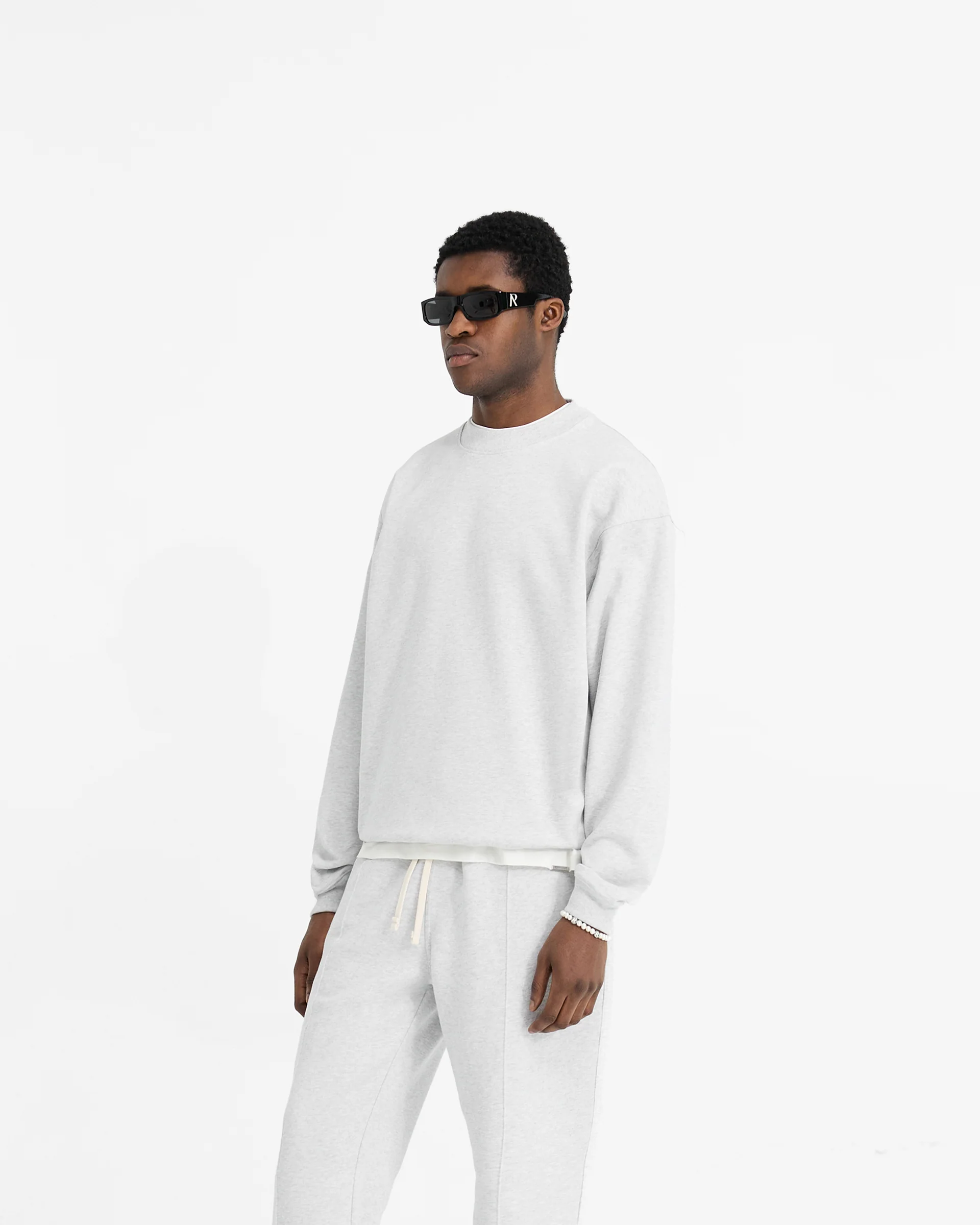 Initial Oversized Sweater - Ice Grey Marl - Image 2