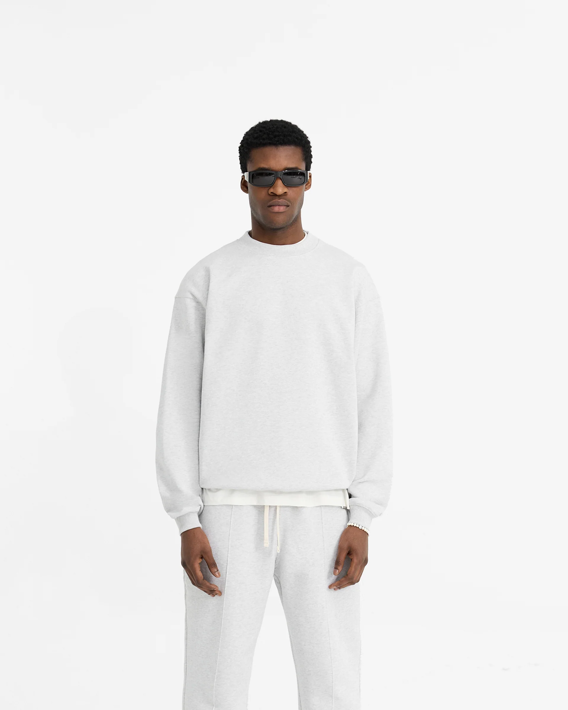 Initial Oversized Sweater - Ice Grey Marl - Image 3