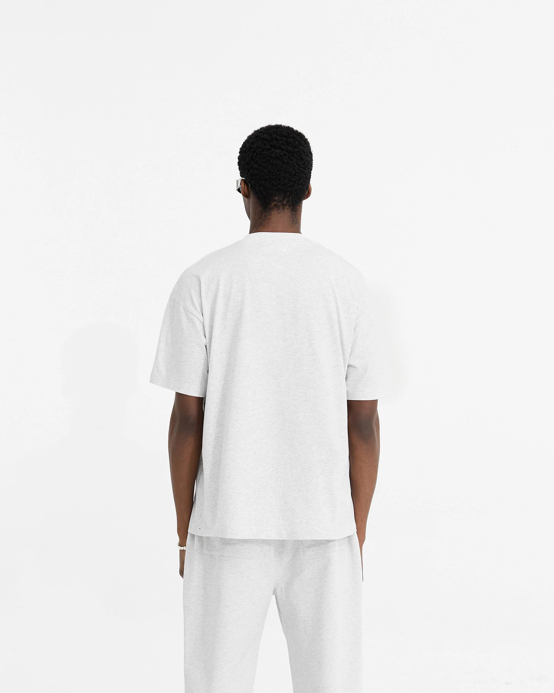 Initial Oversized T-Shirt - Ice Grey Marl - Image 4