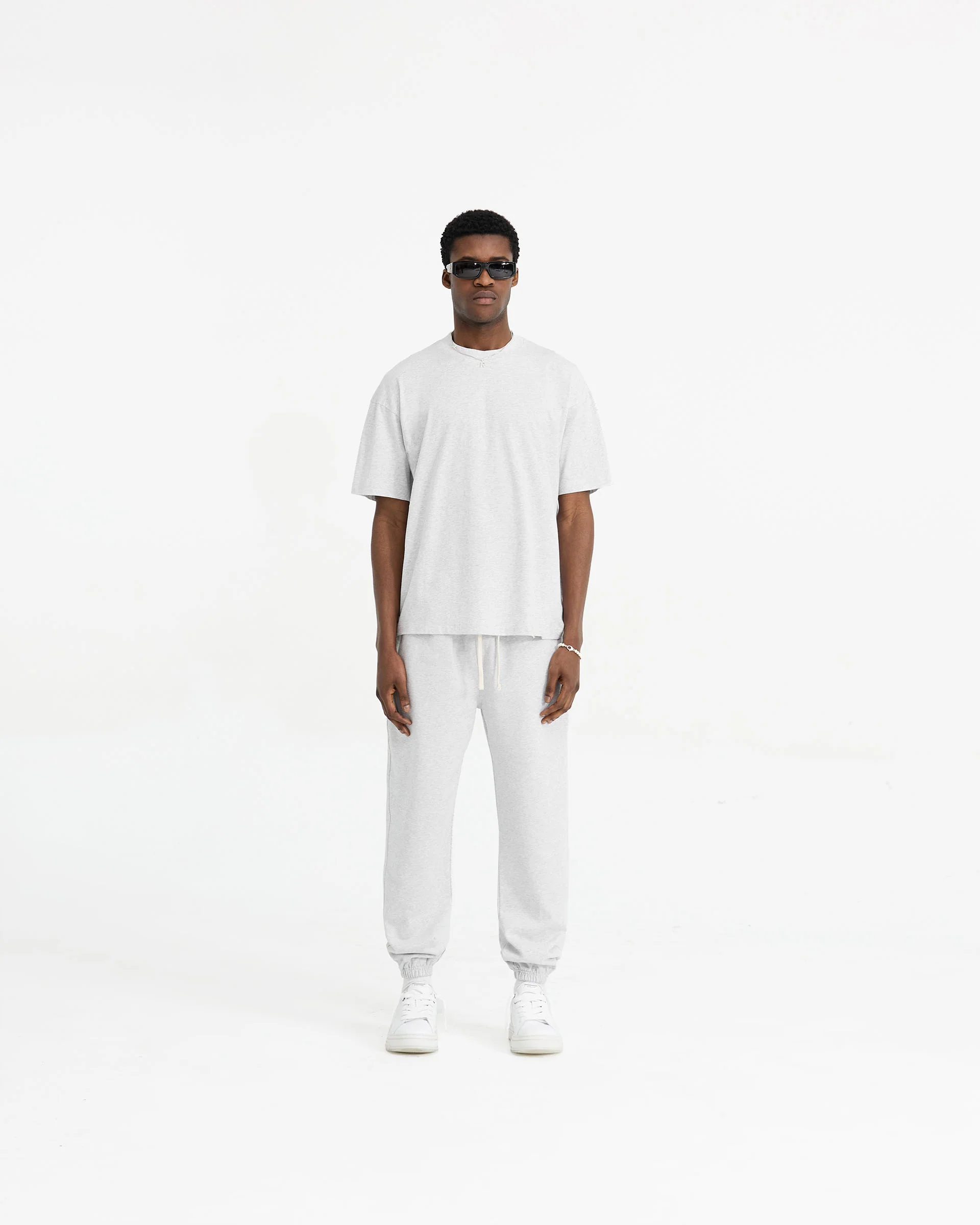 Initial Oversized T-Shirt - Ice Grey Marl - Image 5