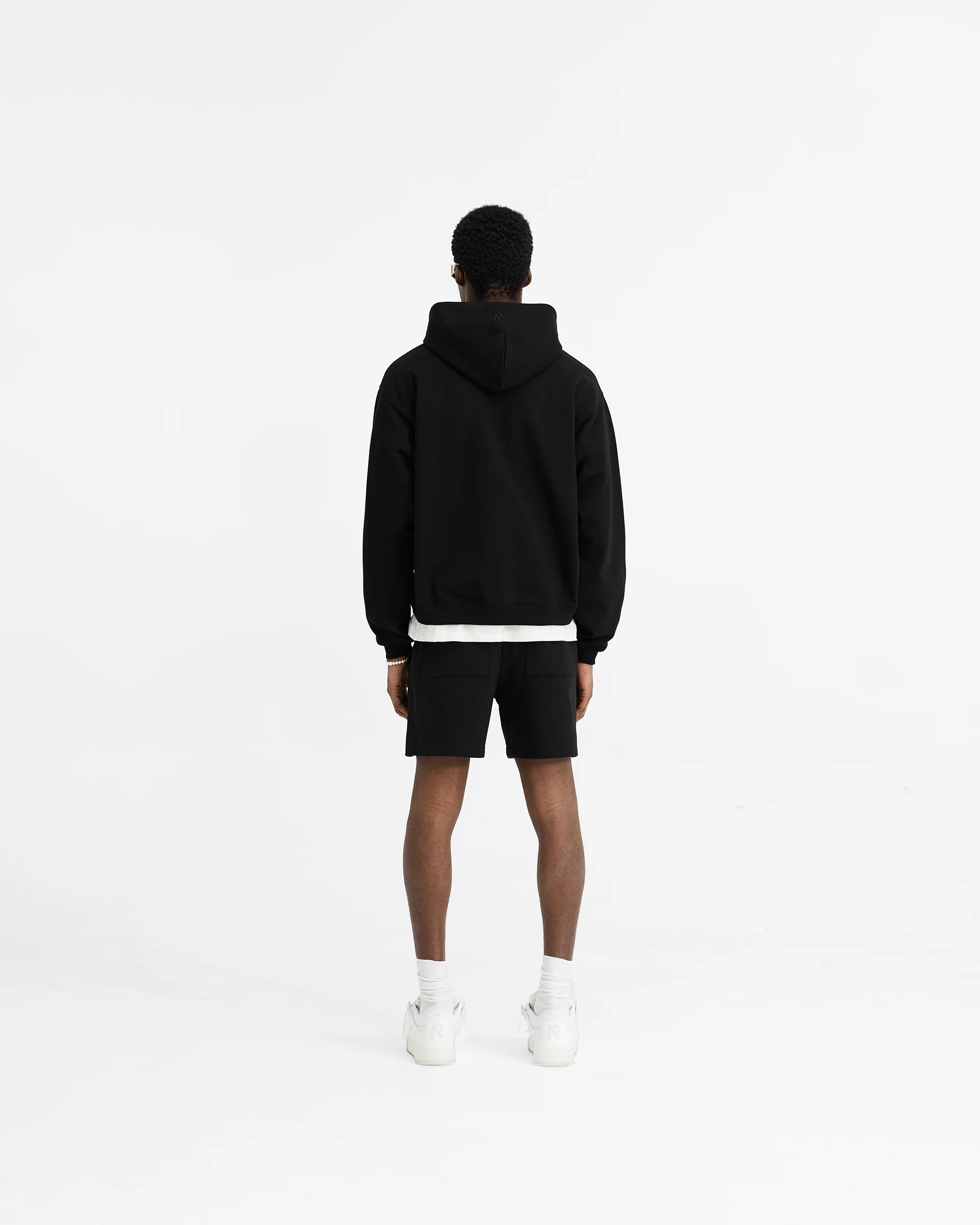 Initial Oversized Zip Hoodie - Black - Image 6