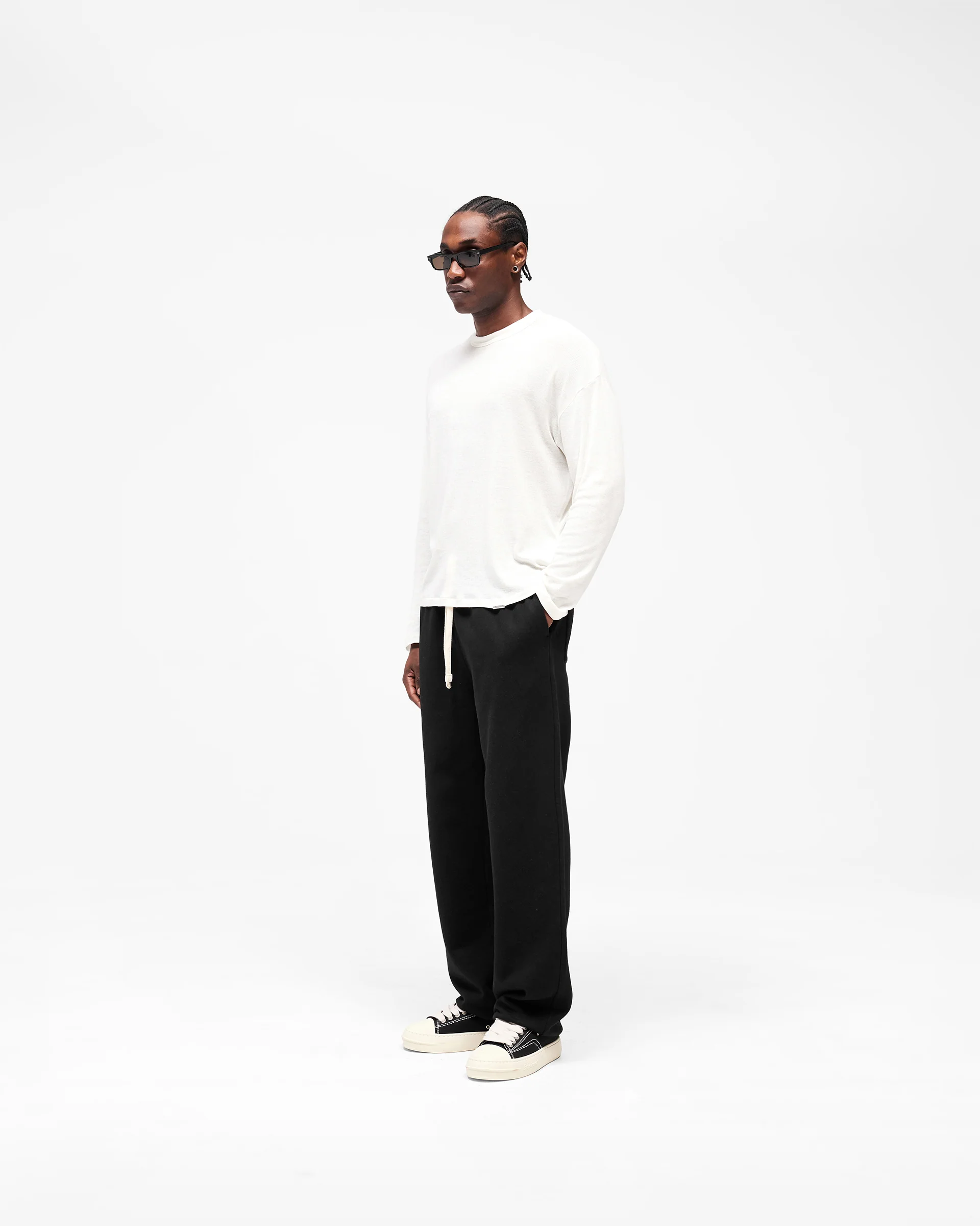 Initial Sheer Rib Long Sleeve T-Shirt - Flat White - Image 10