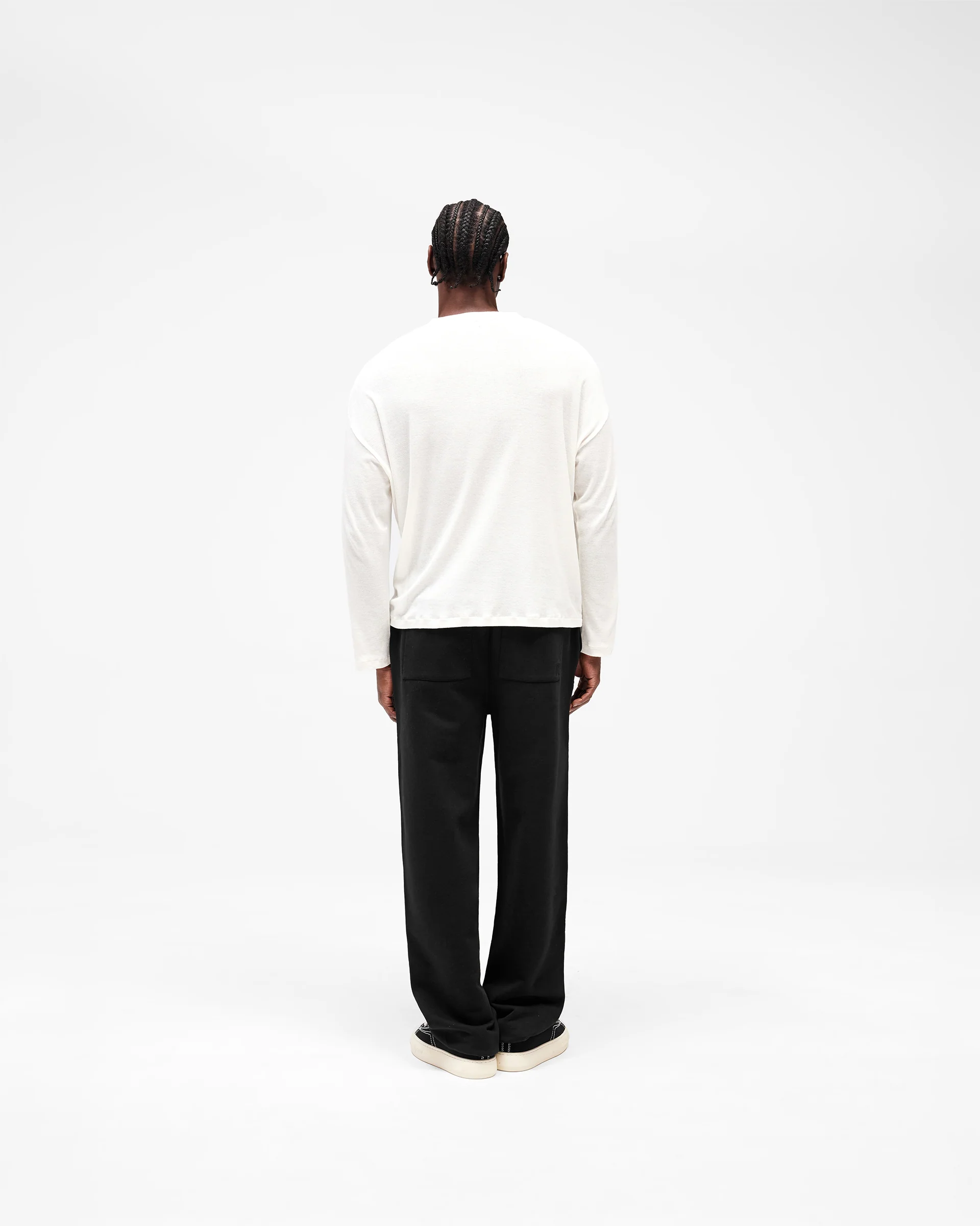 Initial Sheer Rib Long Sleeve T-Shirt - Flat White - Image 11