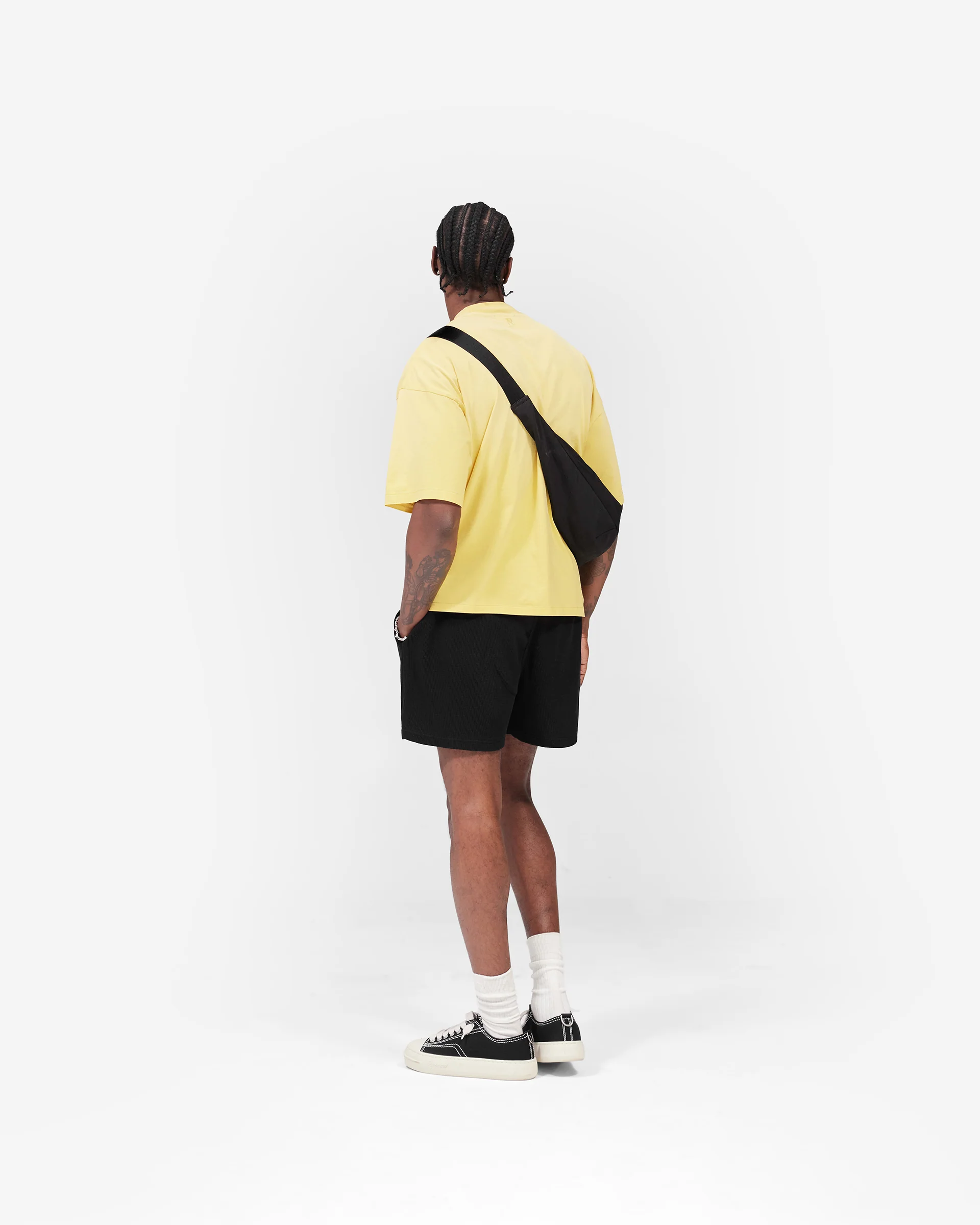 Initial Waffle Shorts - Jet Black - Image 9