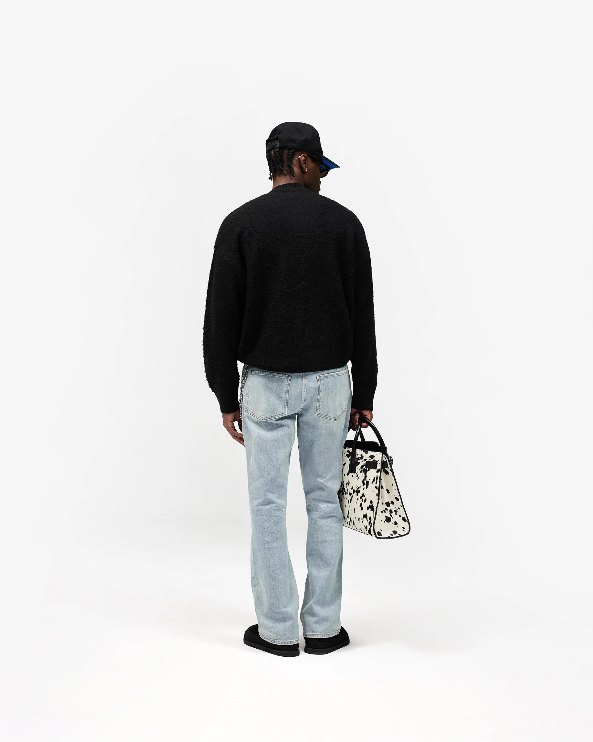 Knitted Bomber Jacket - Jet Black - Image 11