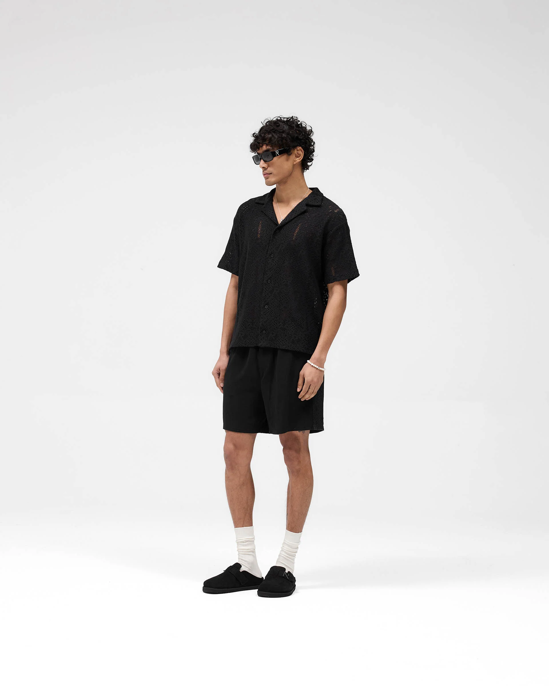 Knitted Panel Short - Black - Image 6