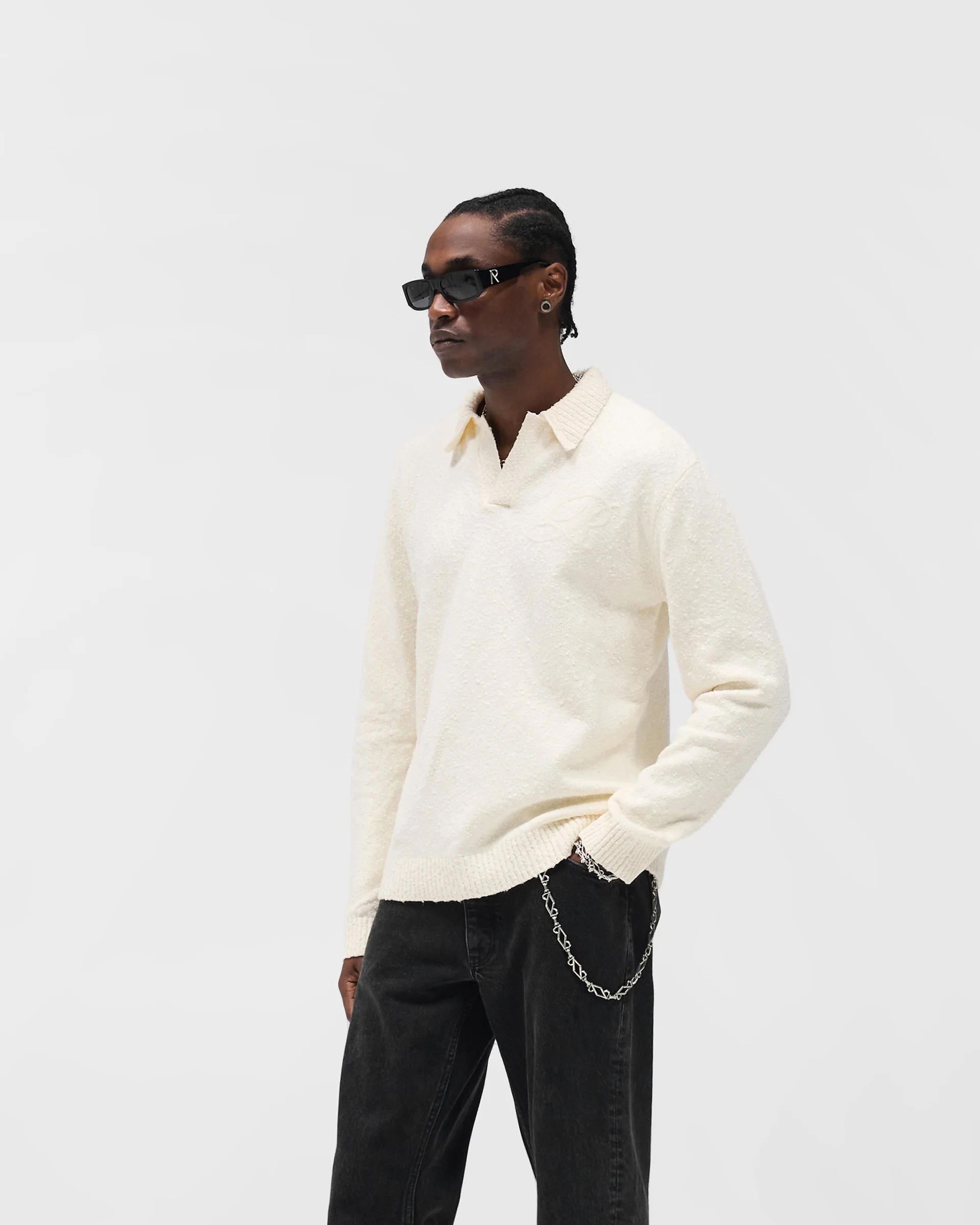 Knitted Polo - Aged White - Image 2