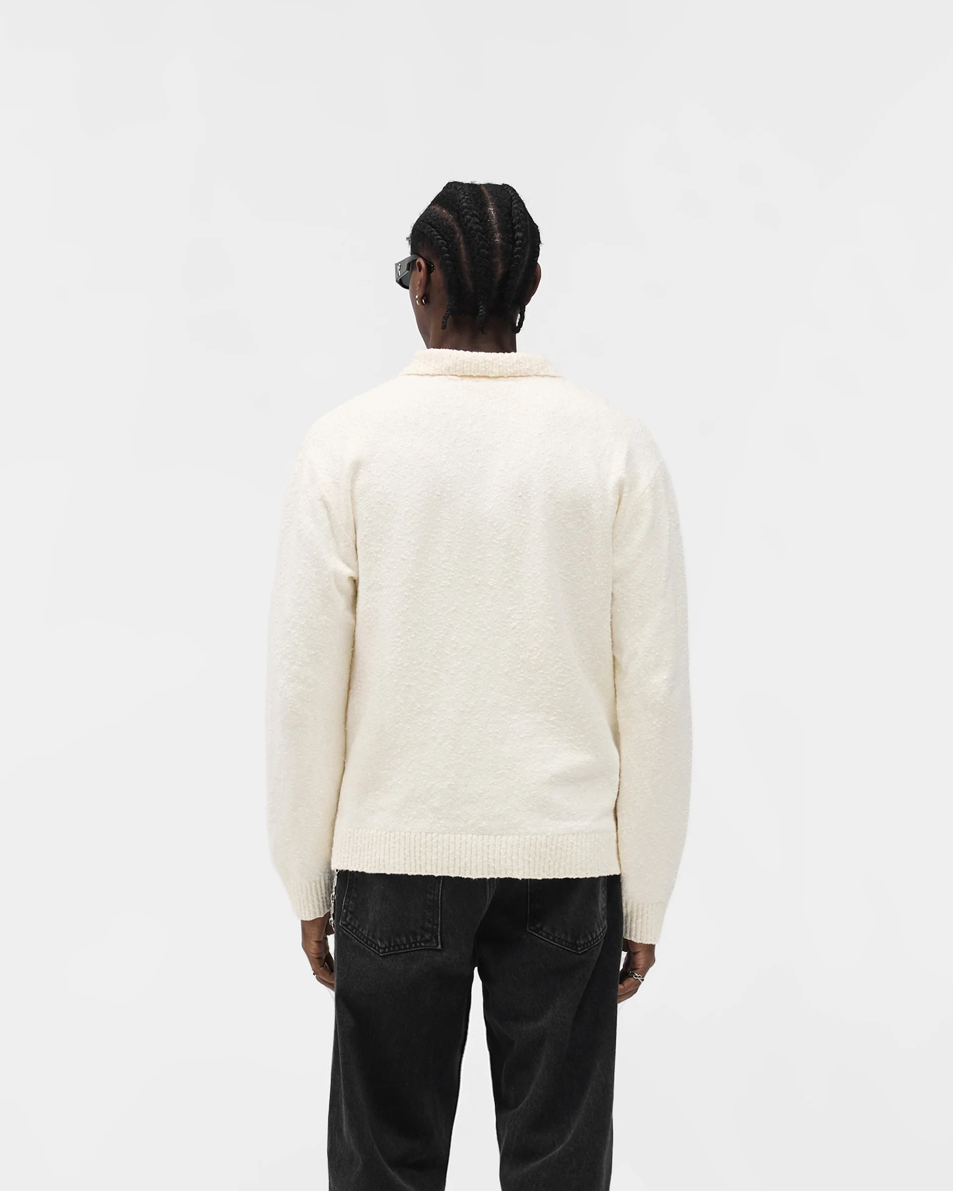 Knitted Polo - Aged White - Image 5