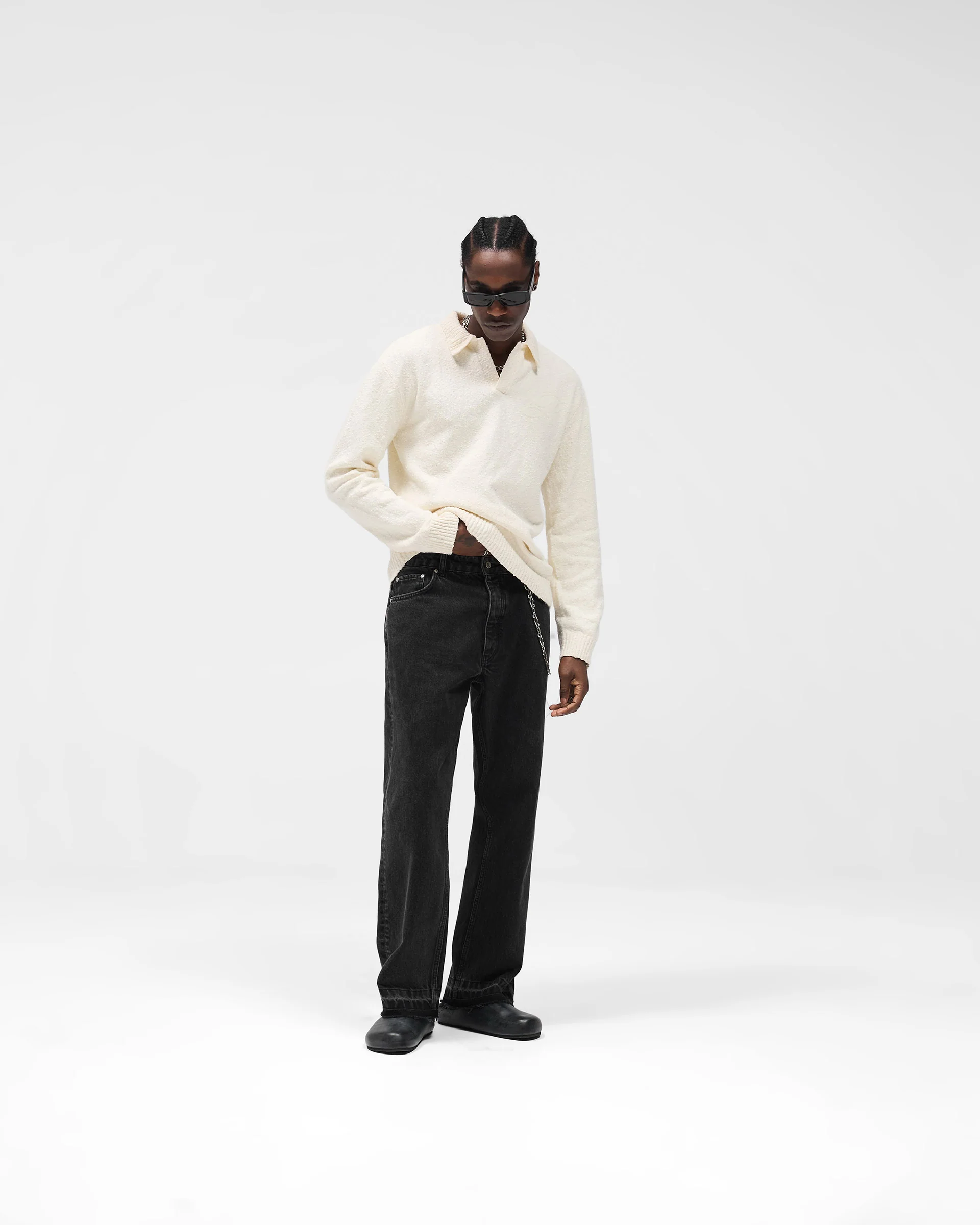 Knitted Polo - Aged White - Image 9