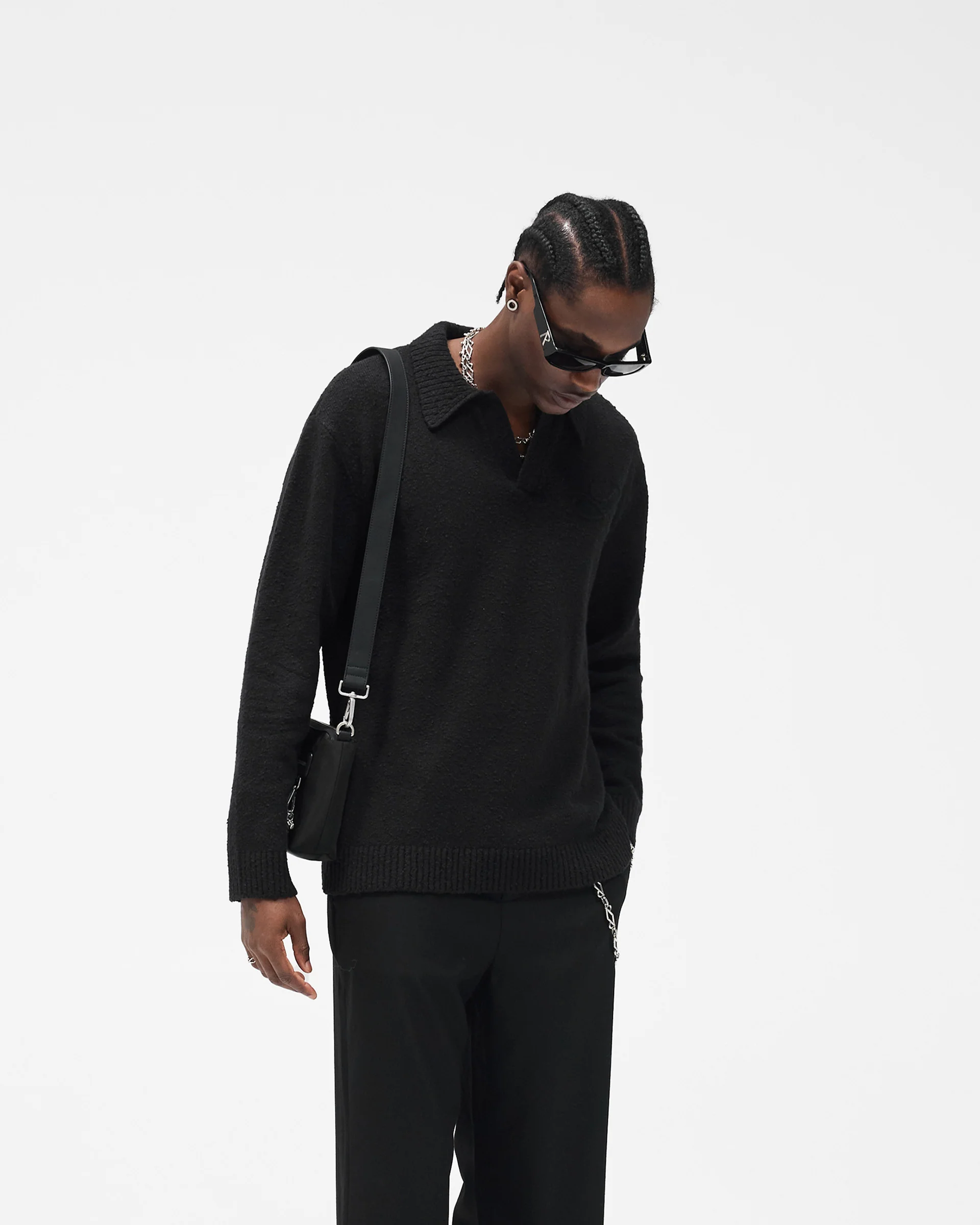 Knitted Polo - Jet Black - Image 4