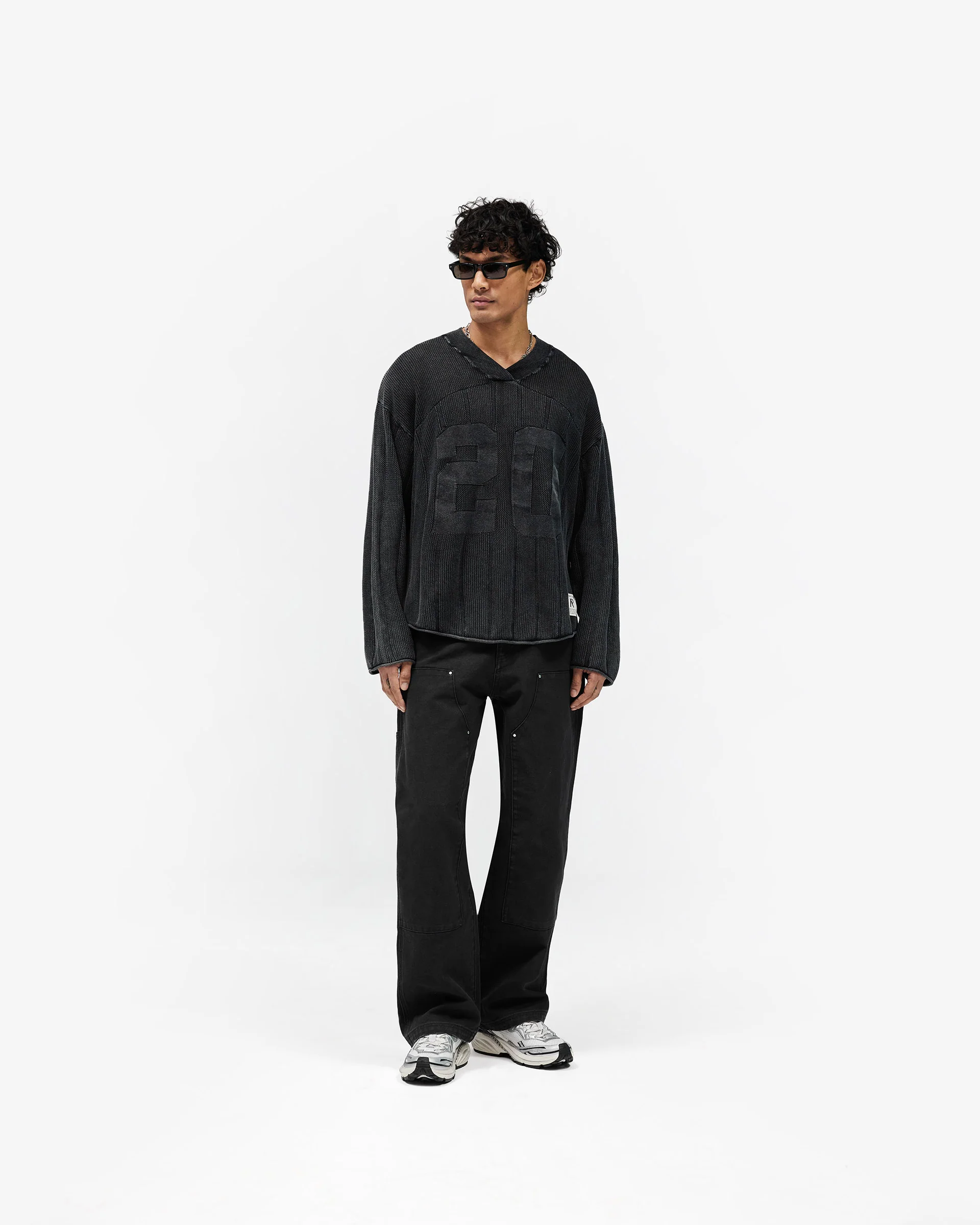 Knitted Varsity Long Sleeve Jersey - Vintage Grey - Image 6