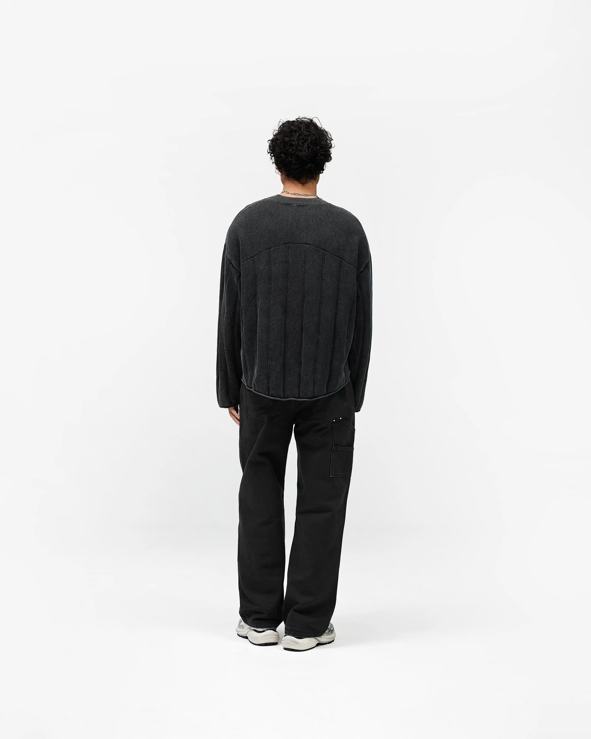 Knitted Varsity Long Sleeve Jersey - Vintage Grey - Image 9