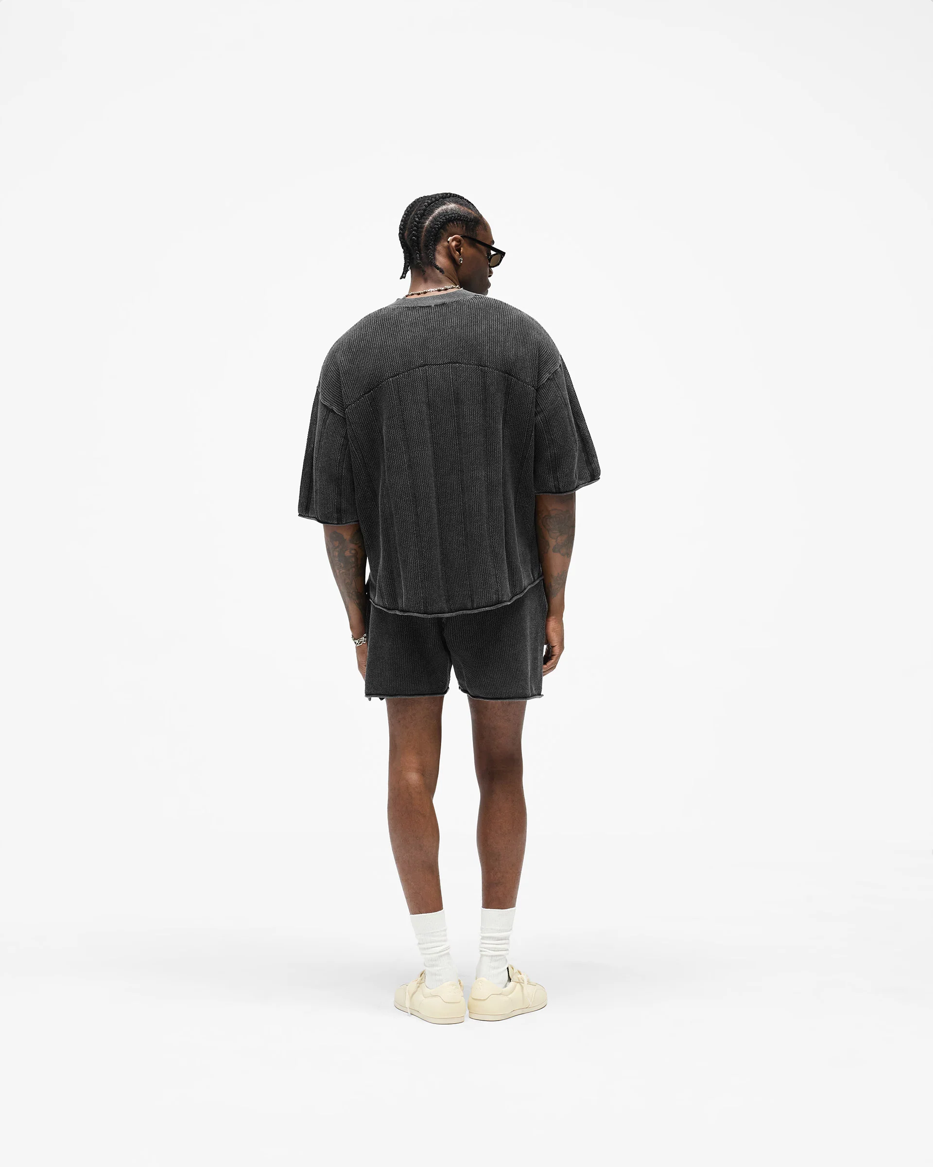 Knitted Varsity Shorts - Vintage Grey - Image 9