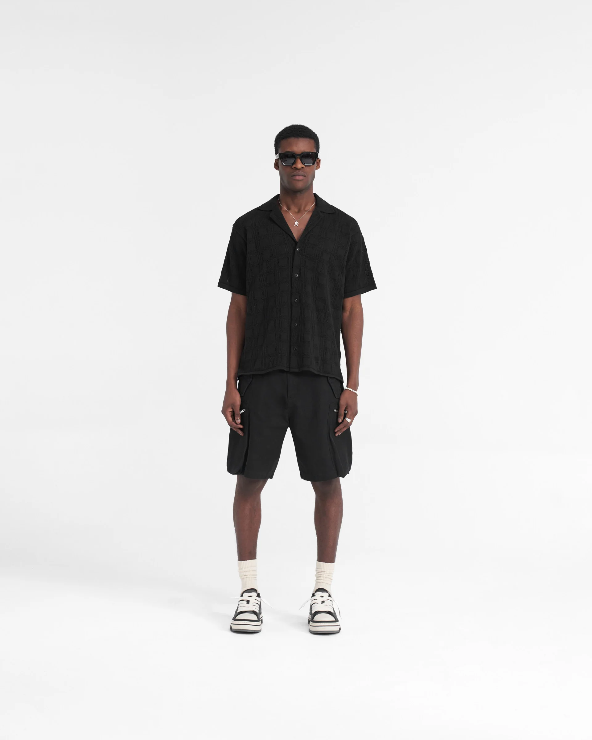 Lace Knit Shirt - Black - Image 4
