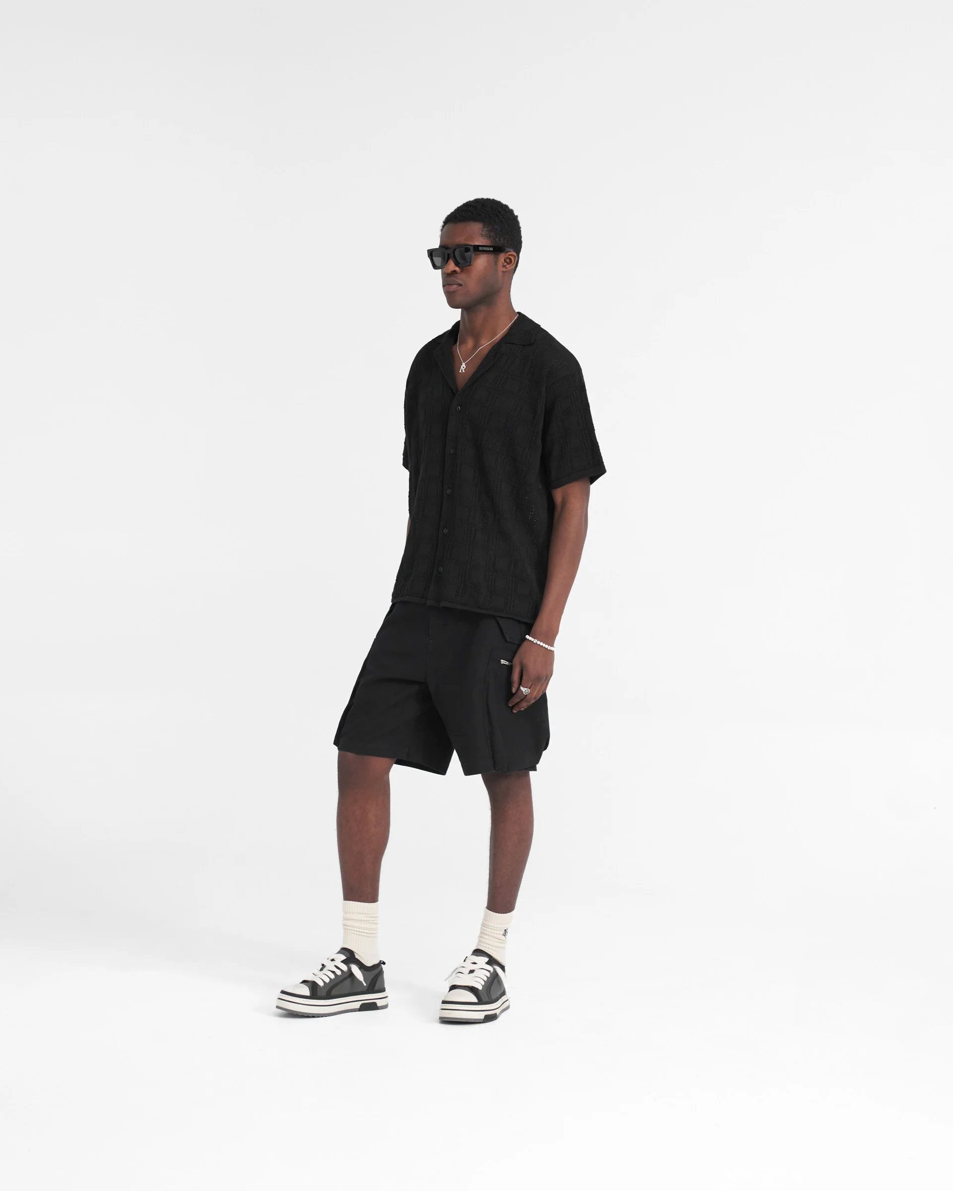 Lace Knit Shirt - Black - Image 5