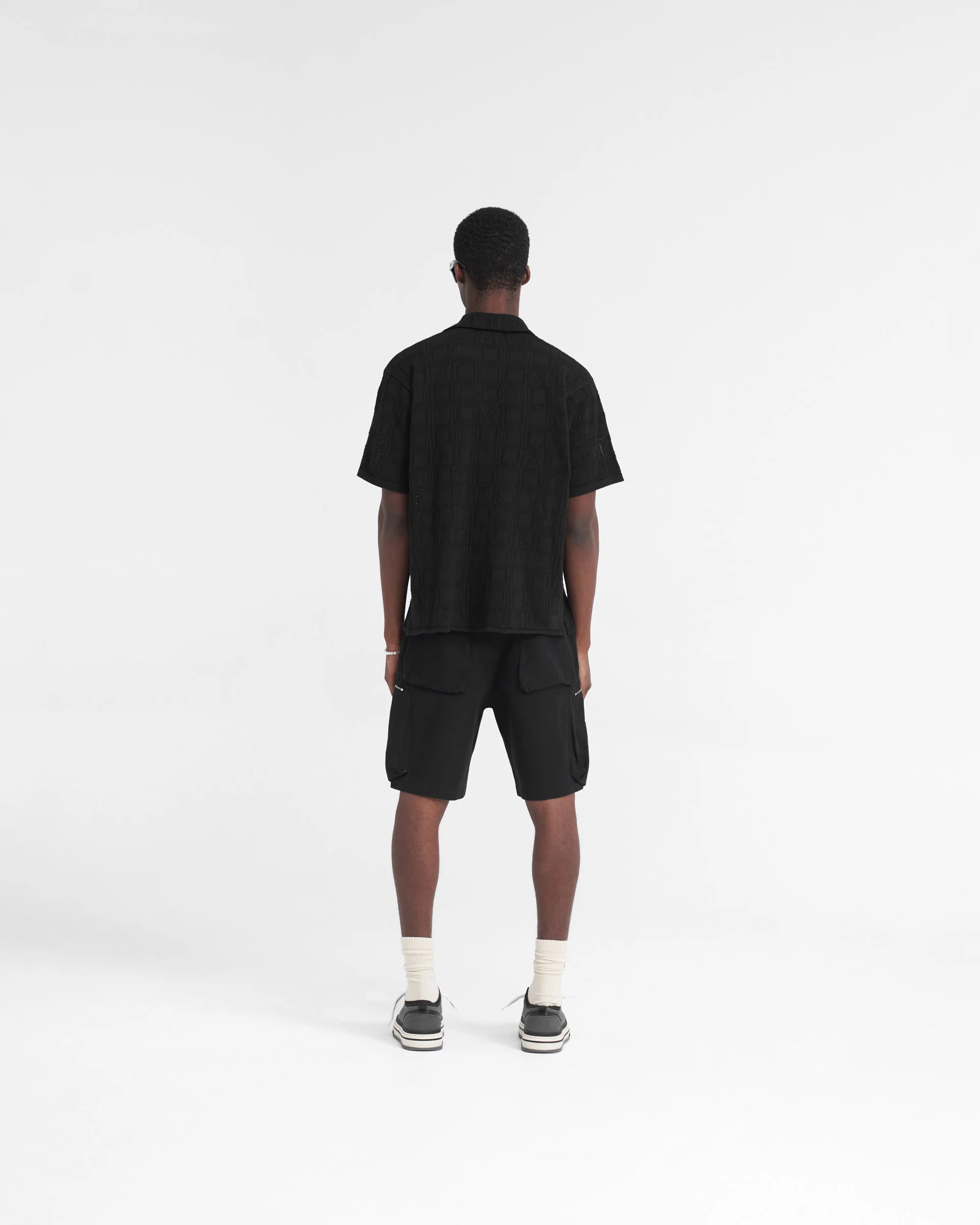 Lace Knit Shirt - Black - Image 6