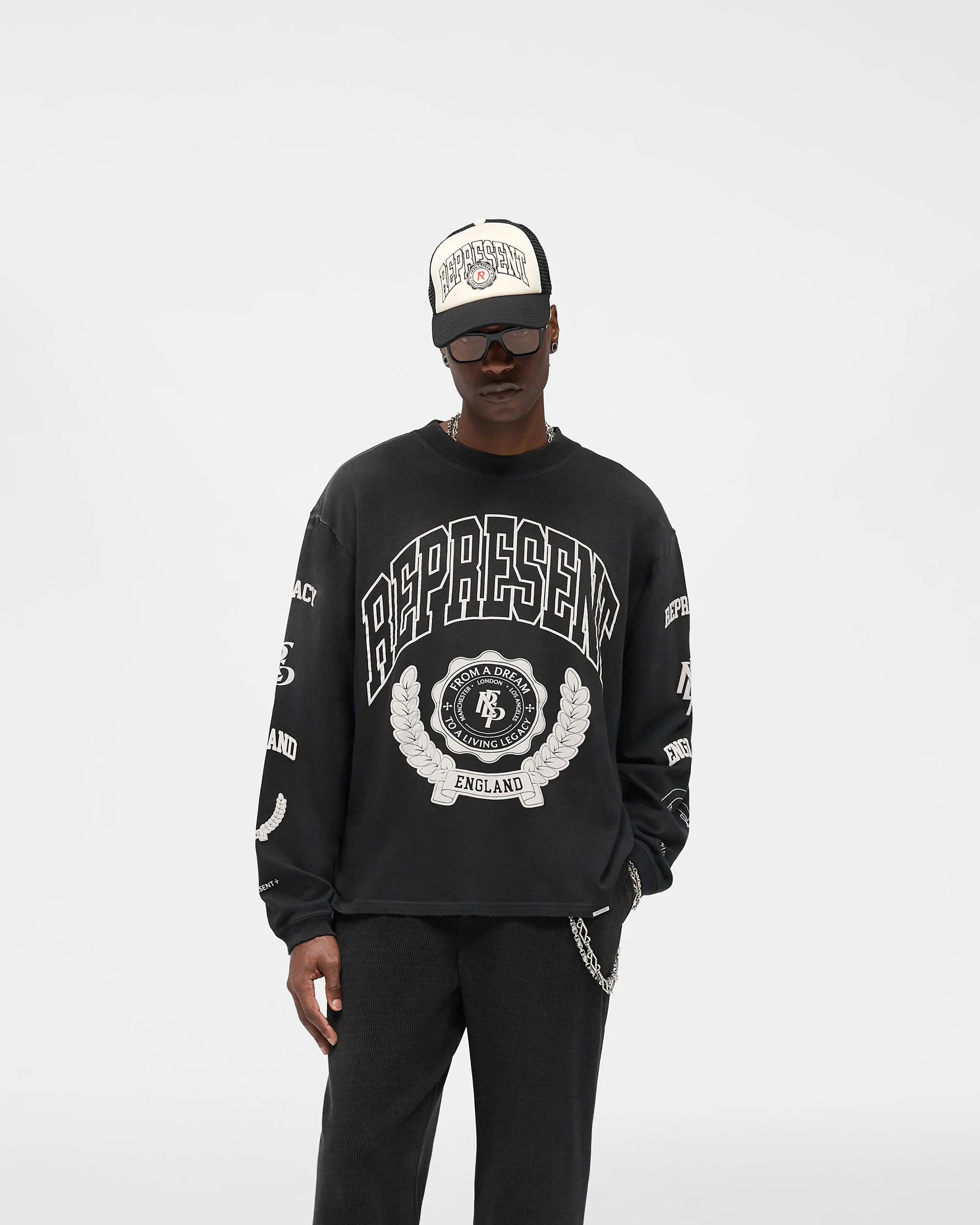 Legacy Crest Long Sleeve T-Shirt - Stained Black - Image 3