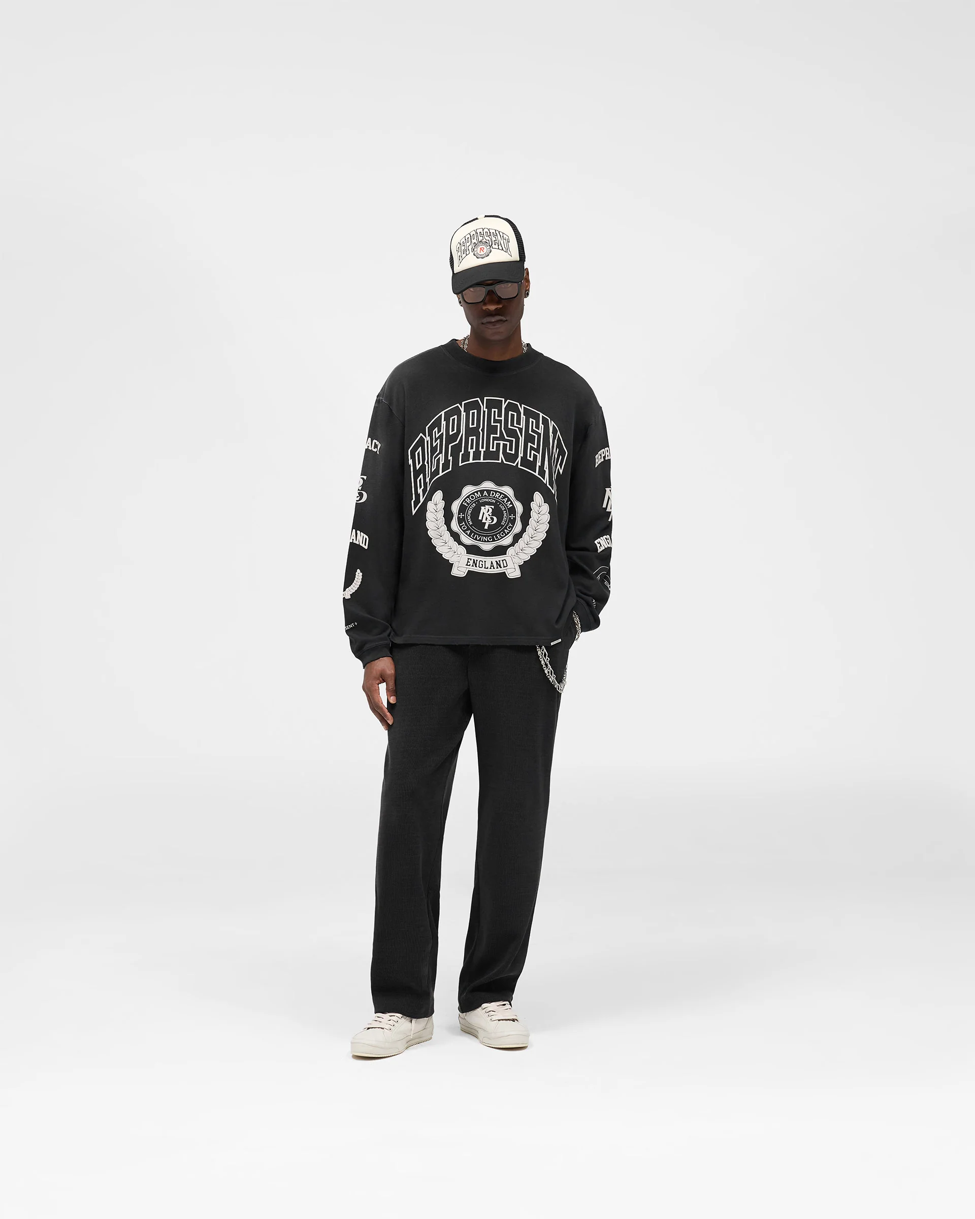 Legacy Crest Long Sleeve T-Shirt - Stained Black - Image 5