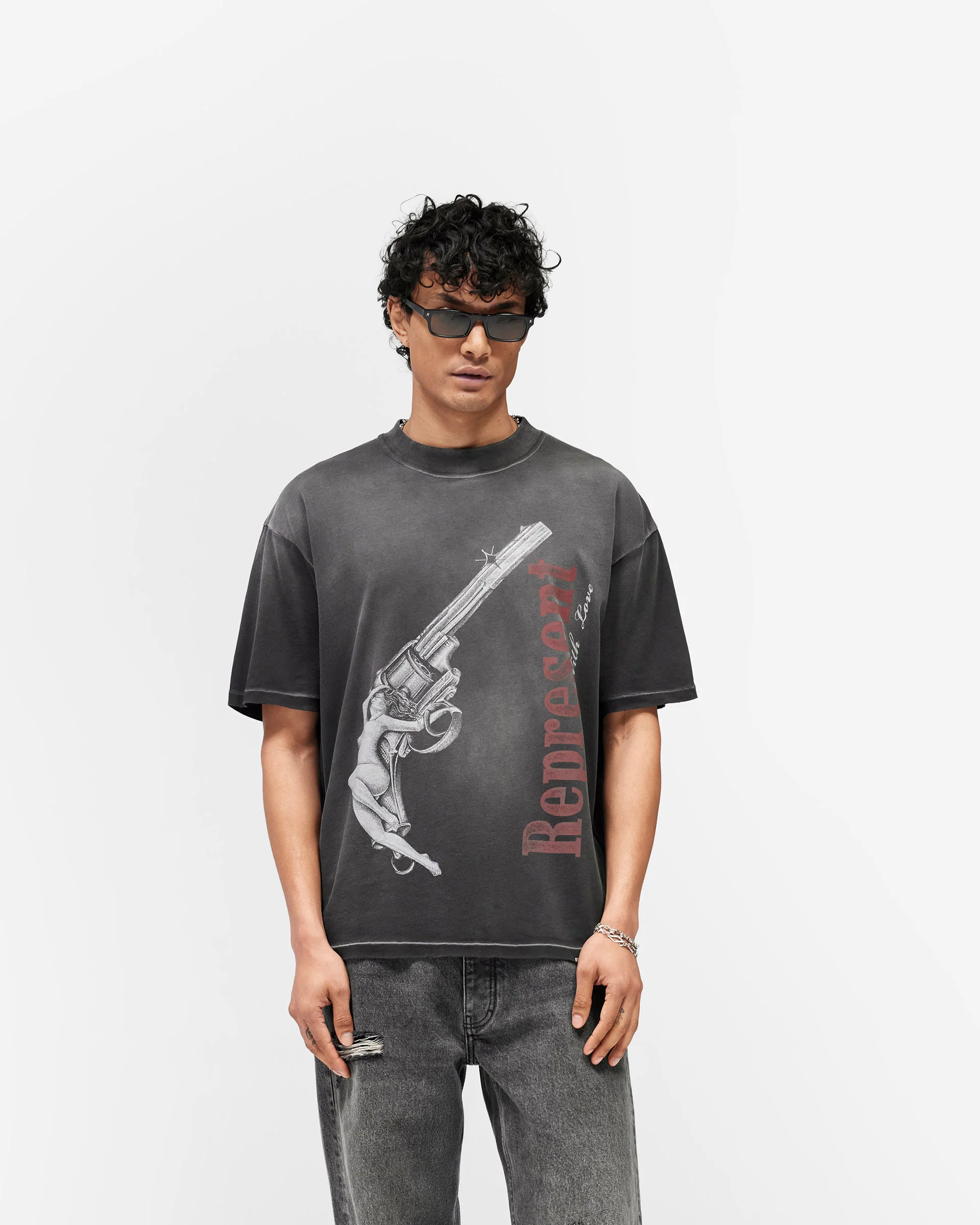Loaded With Love T-Shirt - Stained Black - Image 3