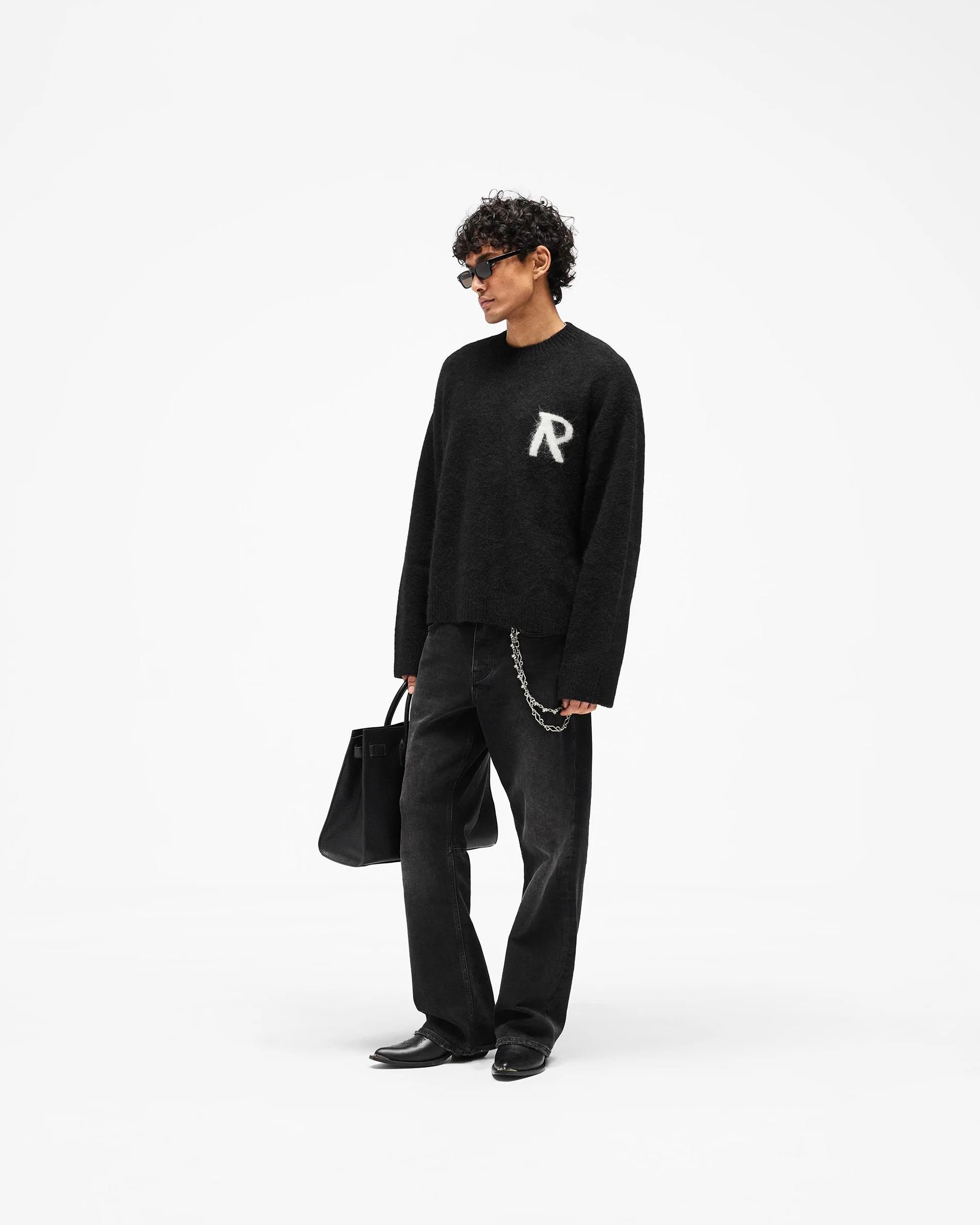 Logo Knit Sweater - Jet Black - Image 9