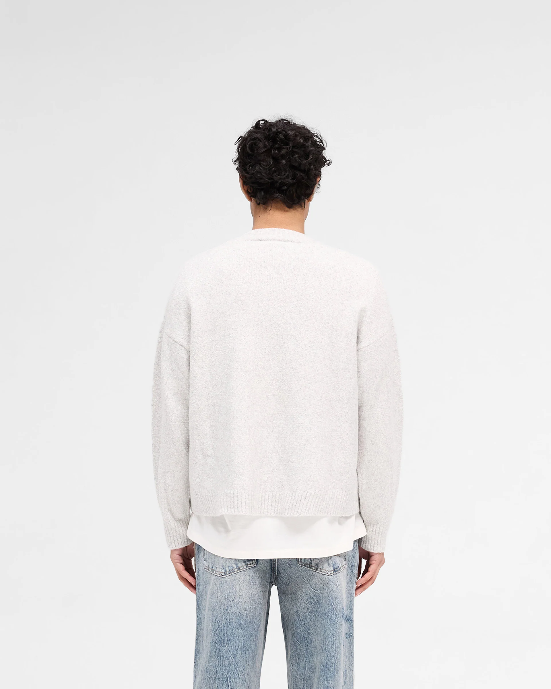Marled Knit Jumper - Ice Grey Marl - Image 4