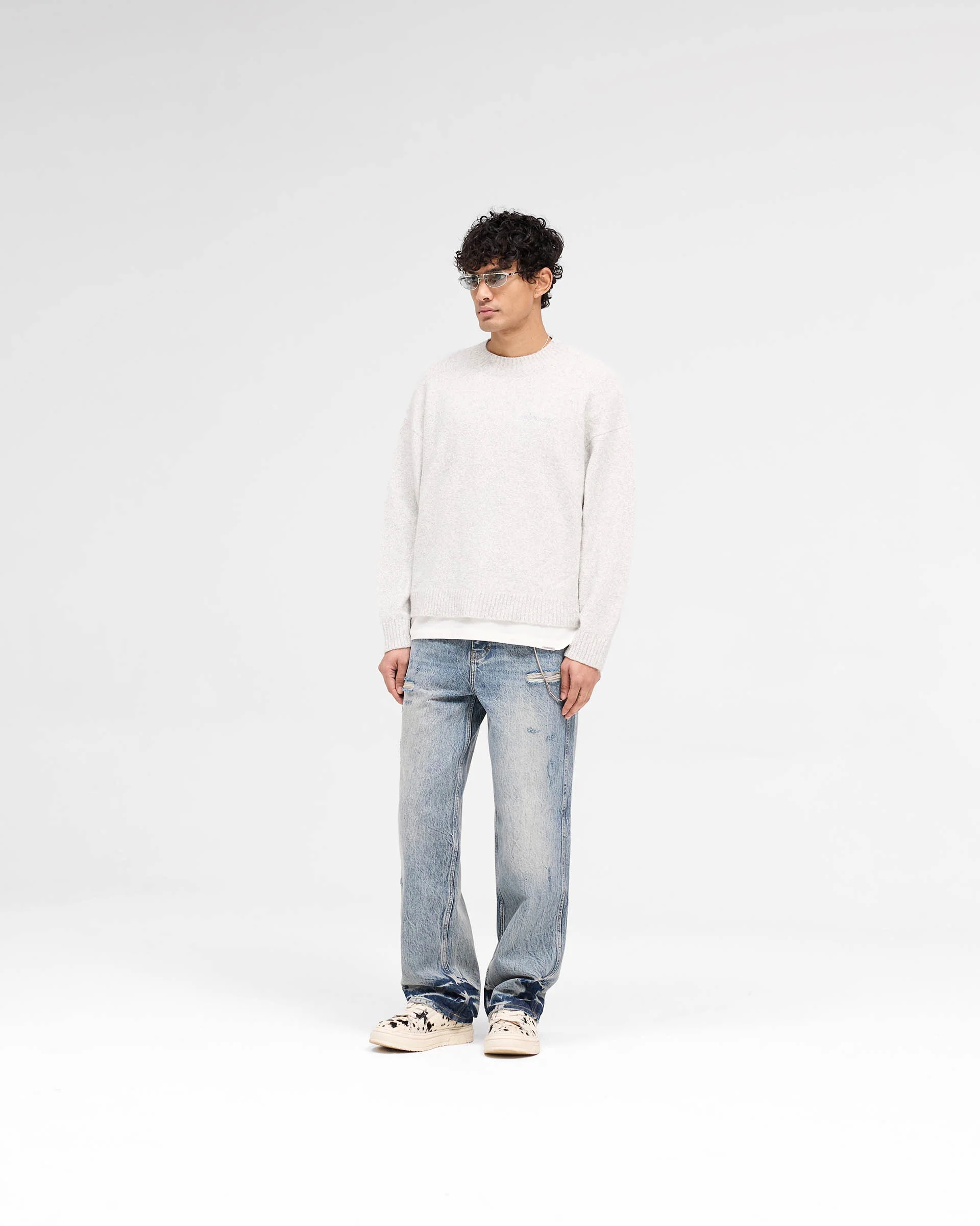 Marled Knit Jumper - Ice Grey Marl - Image 6