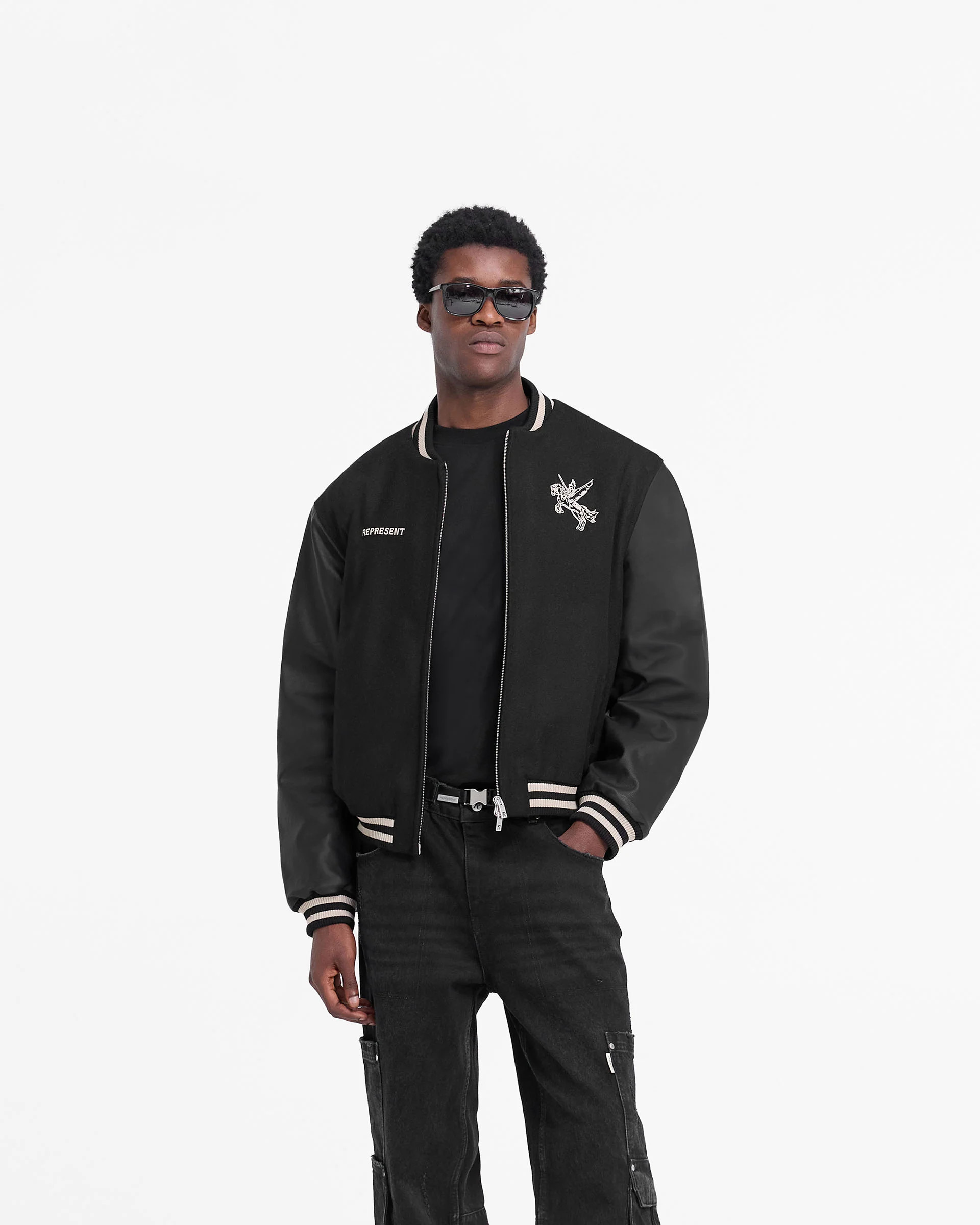 Mascot Wool Varsity Jacket - Jet Black - Image 3